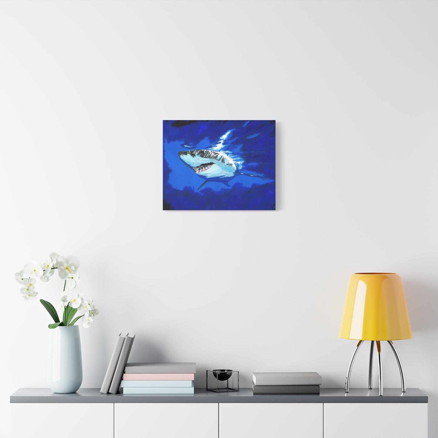 Great White Shark Canvas Art – Original Hand-Painted