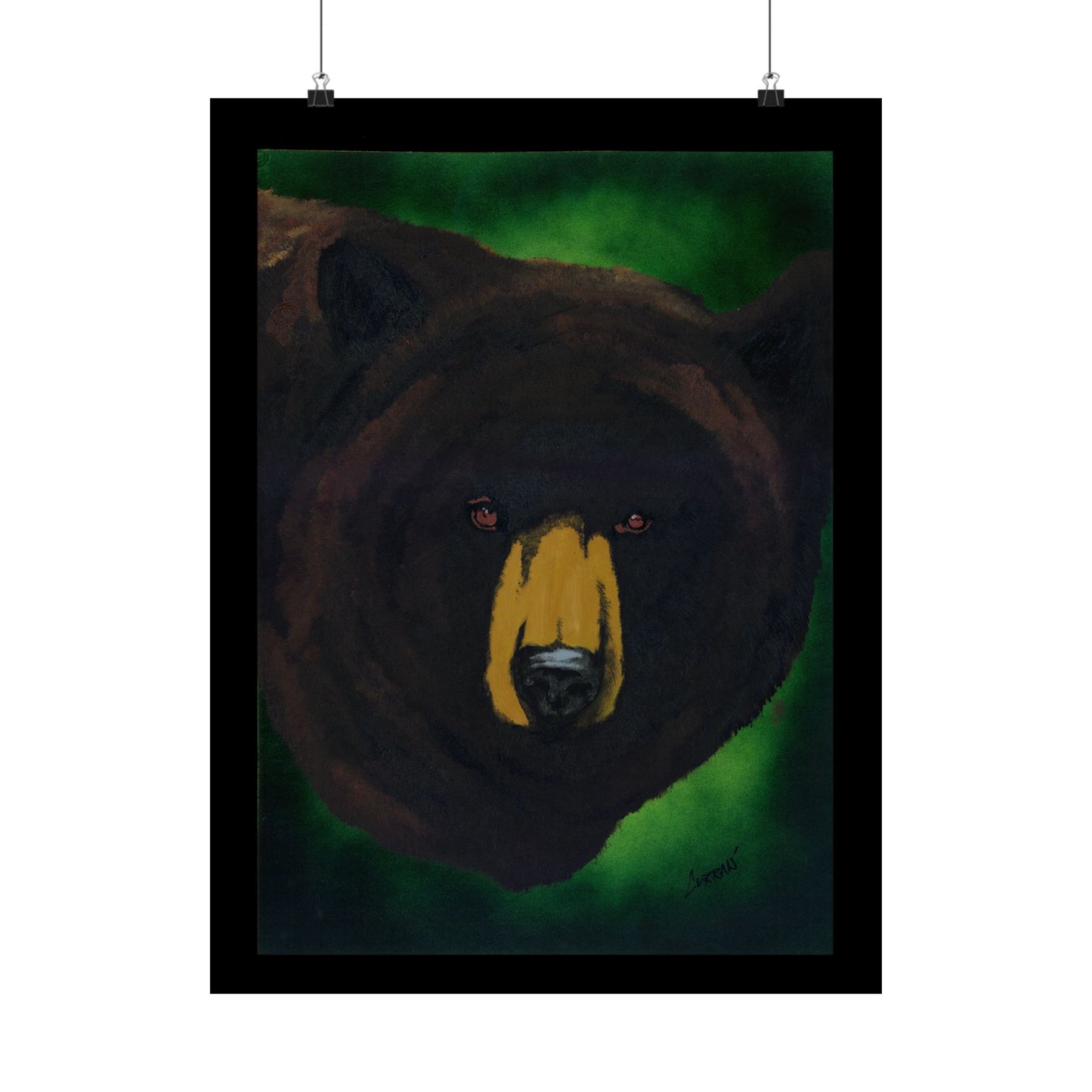 Brown Bear Nature-Inspired Satin Art Print for Animal Lovers