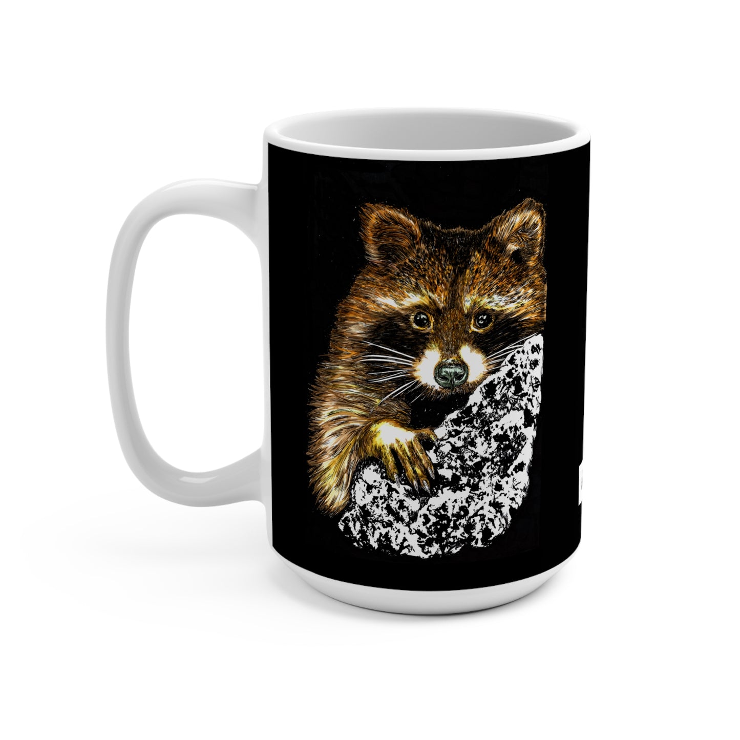 Raccoon Art Mug - 15oz Cute Wildlife Design