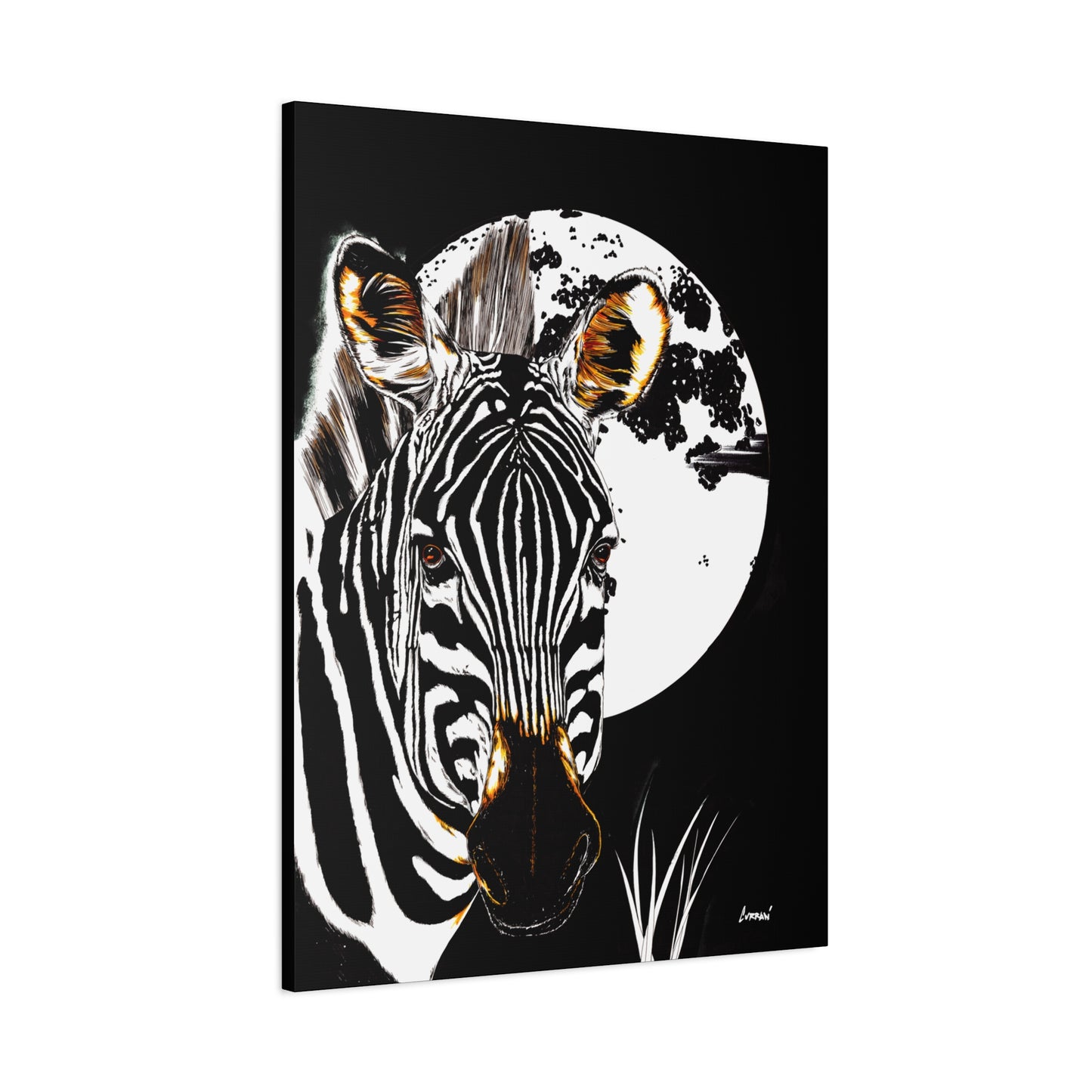 Zebra Wall Art, Zebra Print, Hand-Drawn Zebra, Wildlife Art, Safari Animal Decor, Nature Wall Art, Black and White Art, Animal Lover Gift Printed on Matte Canvas, Stretched, 1.25"