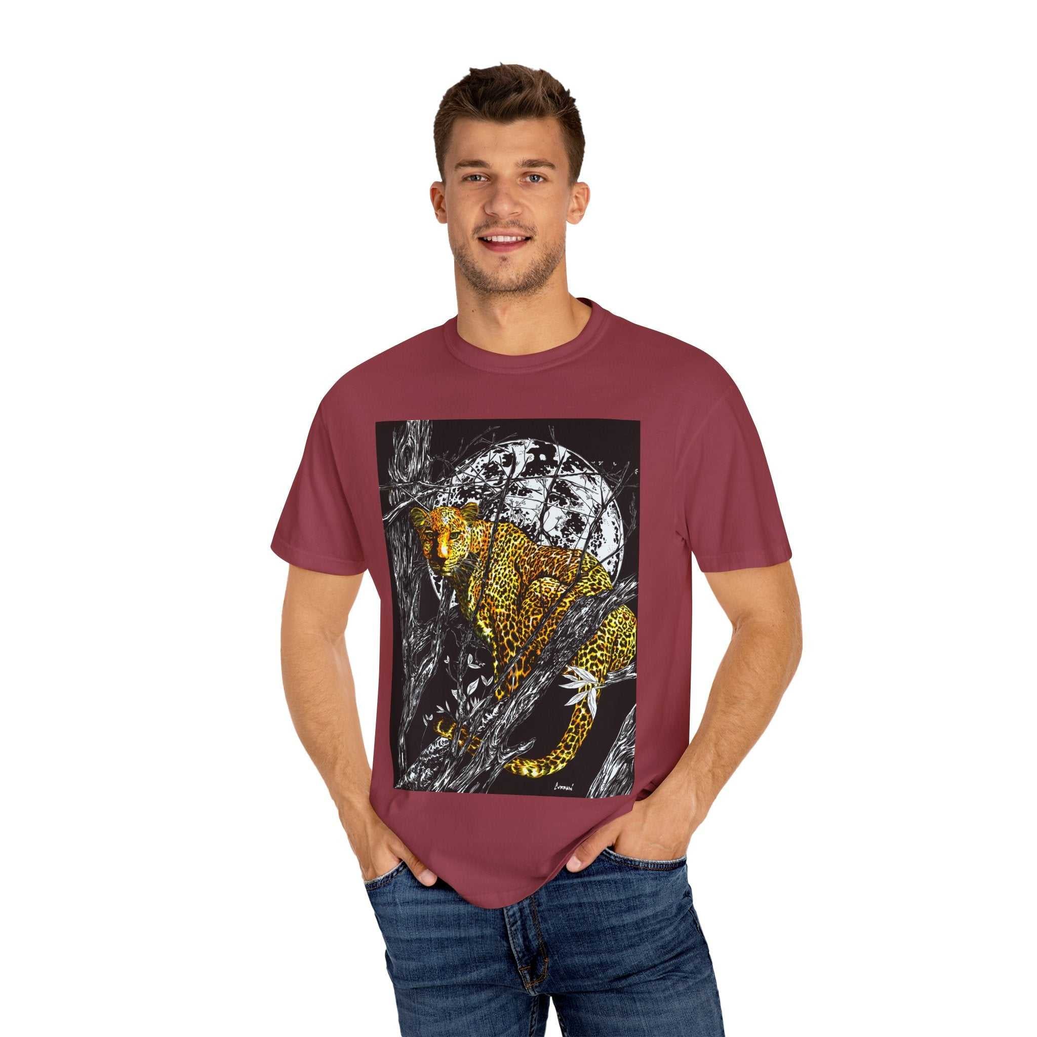 Leopard Unisex Garment-Dyed T-Shirt - Wild Animal Art Tee