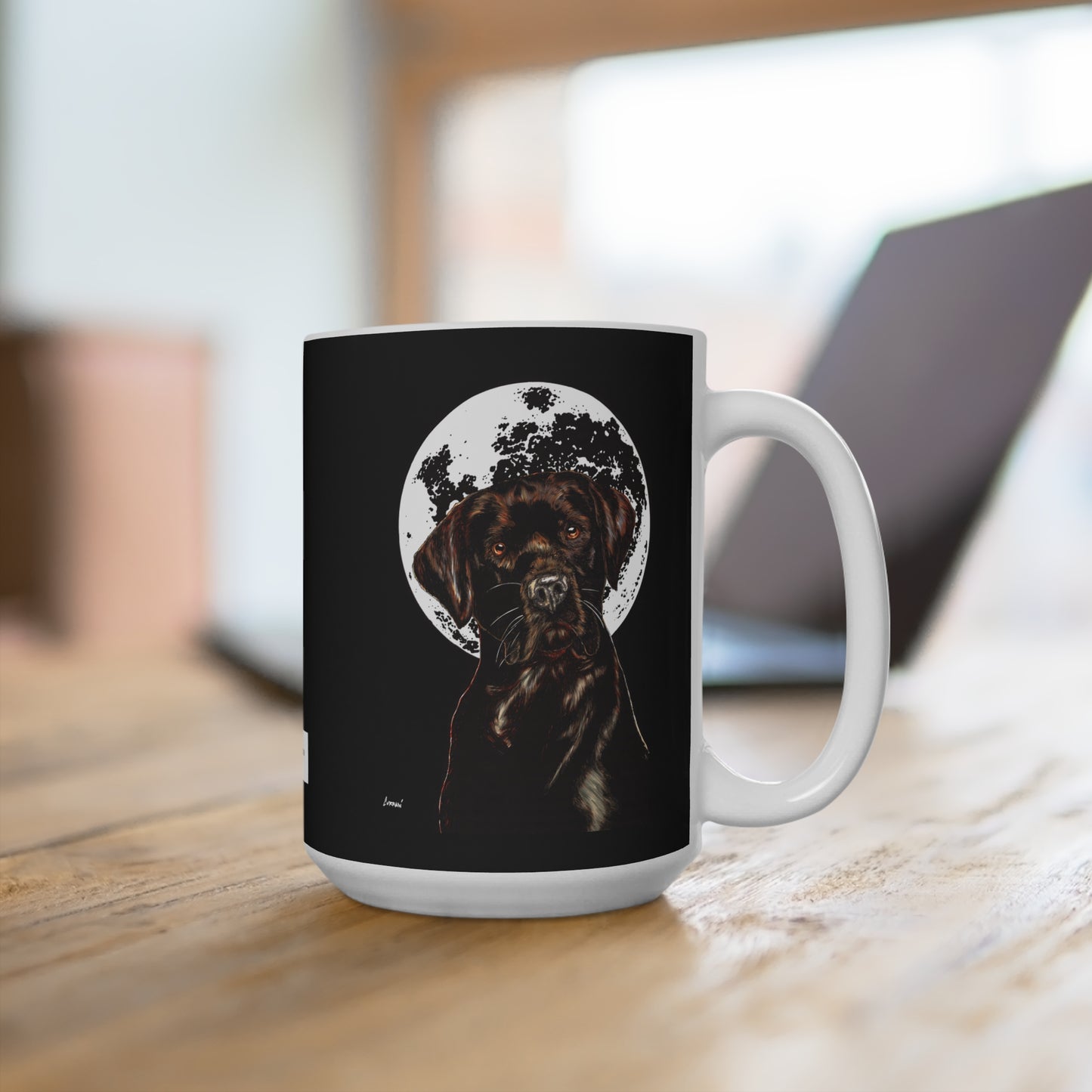 Chocolate Lab Dog Lover's 15oz Mug - Unique Pet Art Design