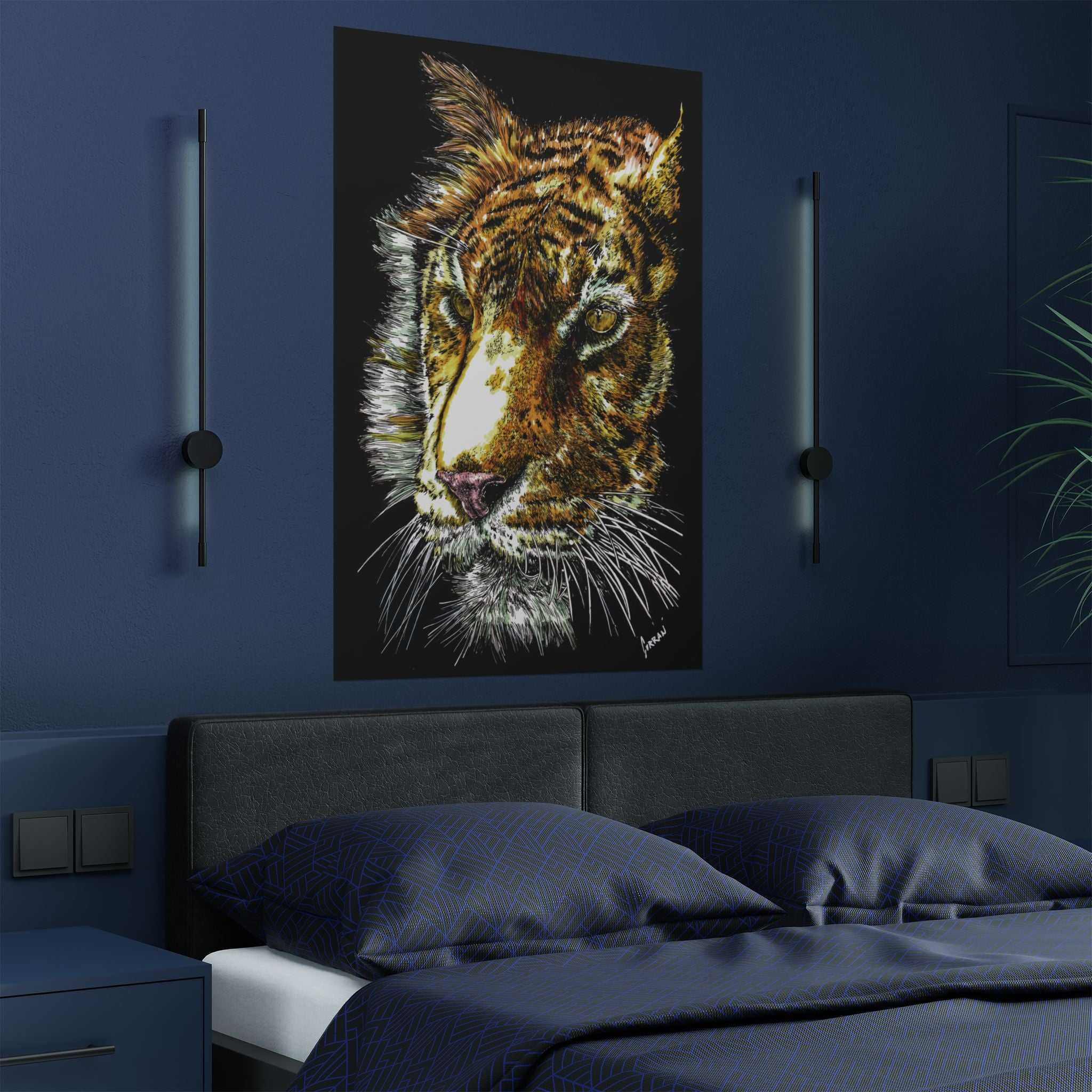 Tiger Satin Poster (300gsm) - Vibrant Wildlife Wall Art