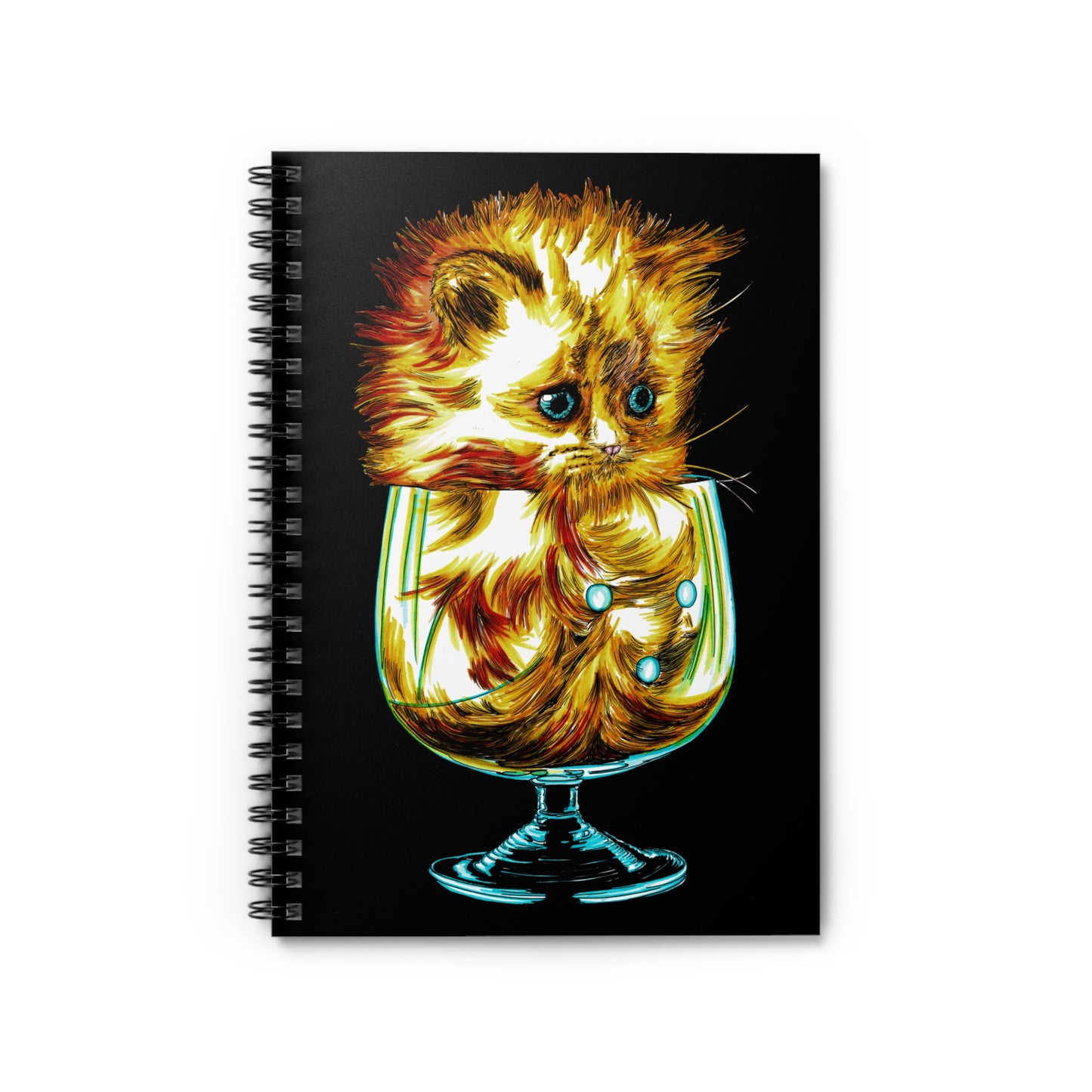 Kitten Spiral Notebook - Ruled Line, Original Hand Drawn Art