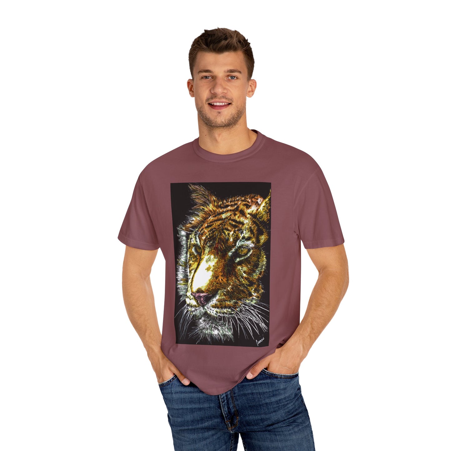 Unisex Tiger Art T-Shirt - Vibrant Animal Print - Nature Lover's Apparel