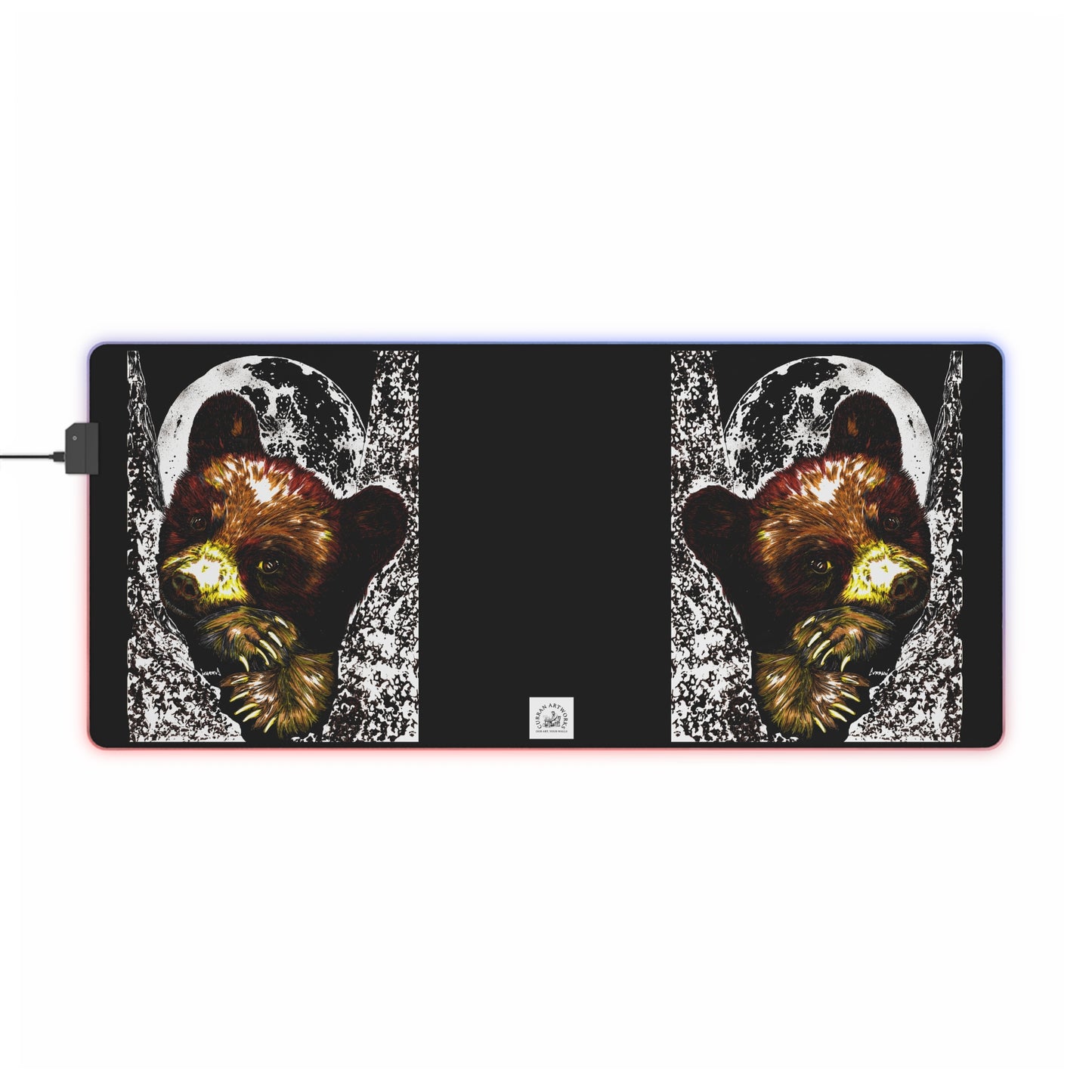 LED Illuminated Gaming Mouse Pad with Bear Design