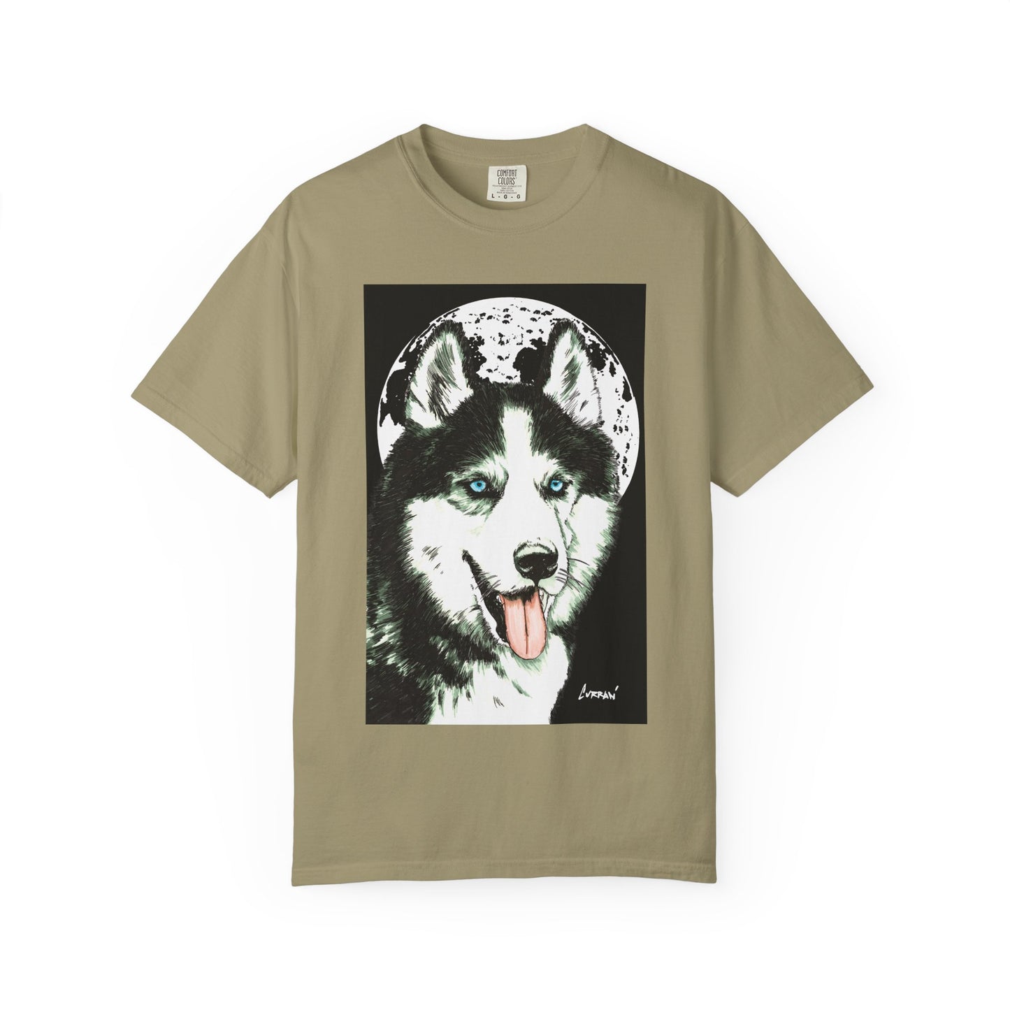 Siberian Husky Unisex Garment-Dyed T-Shirt – Original Hand-Drawn Art