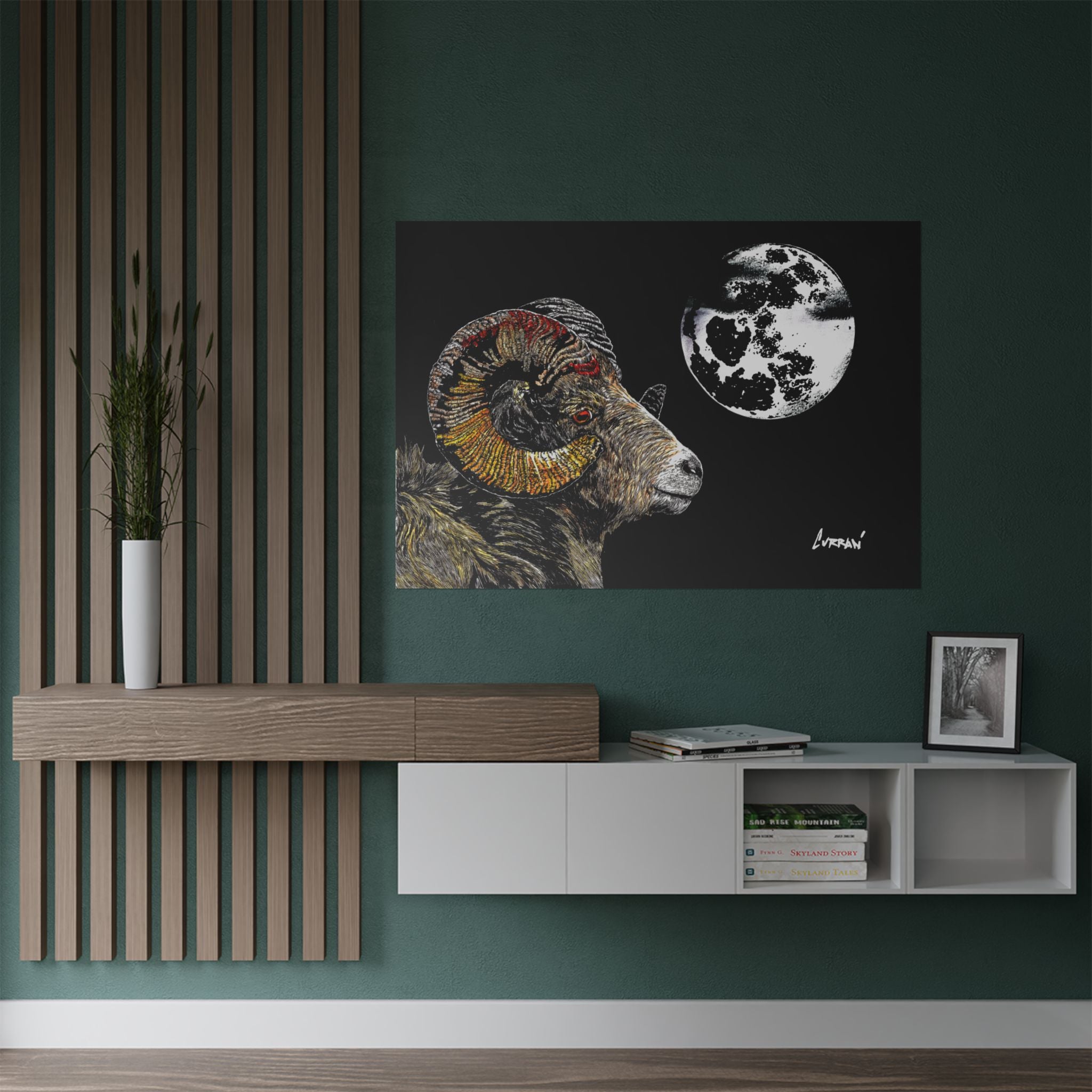 Mountain Ram Satin Poster - 300gsm Art Print for Home Decor