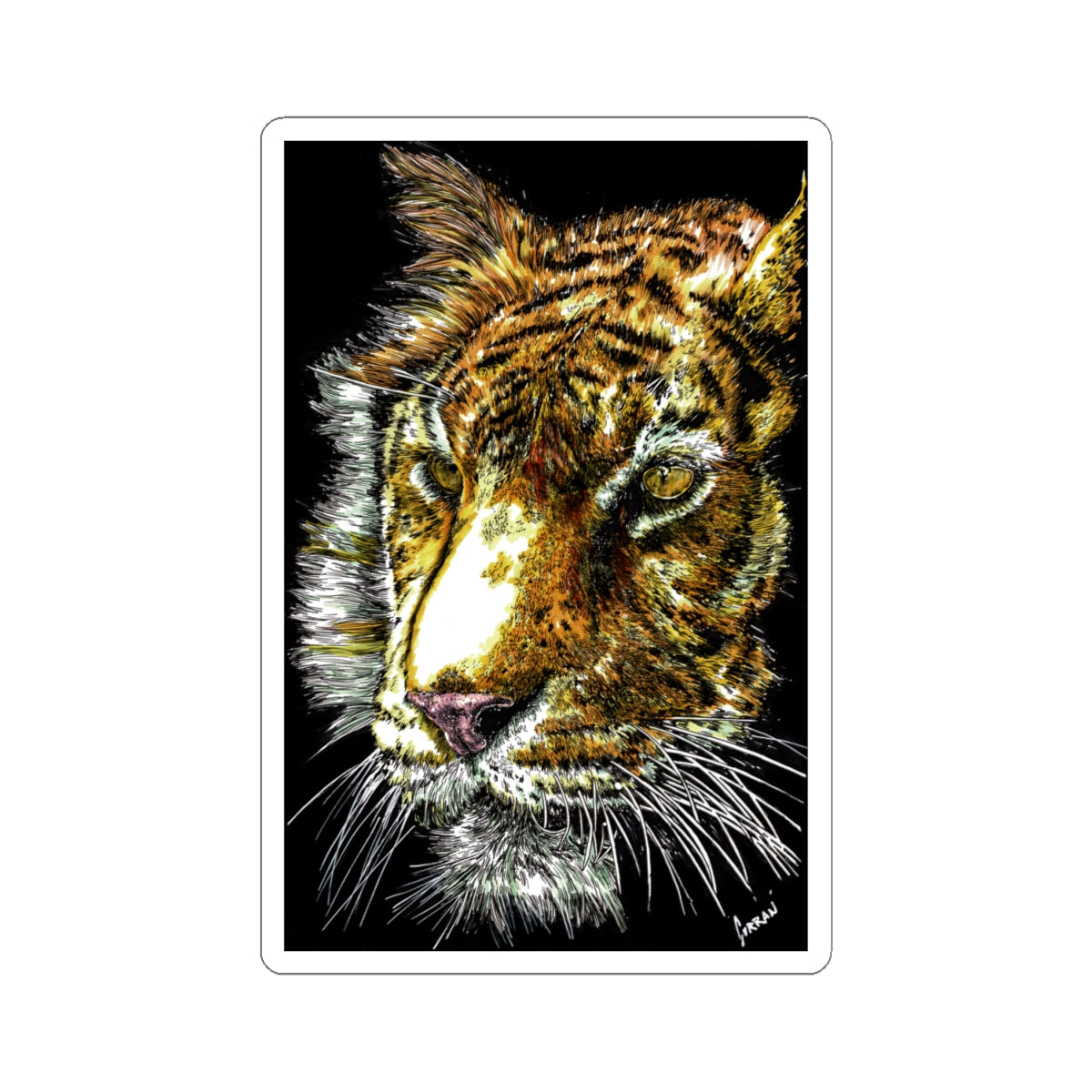 Majestic Tiger Kiss-Cut Stickers - Bold Wildlife Art for Nature Lovers
