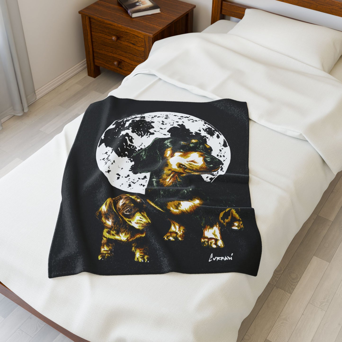Dachshund Moon Plush Blanket Perfect Gift for Pet Lovers