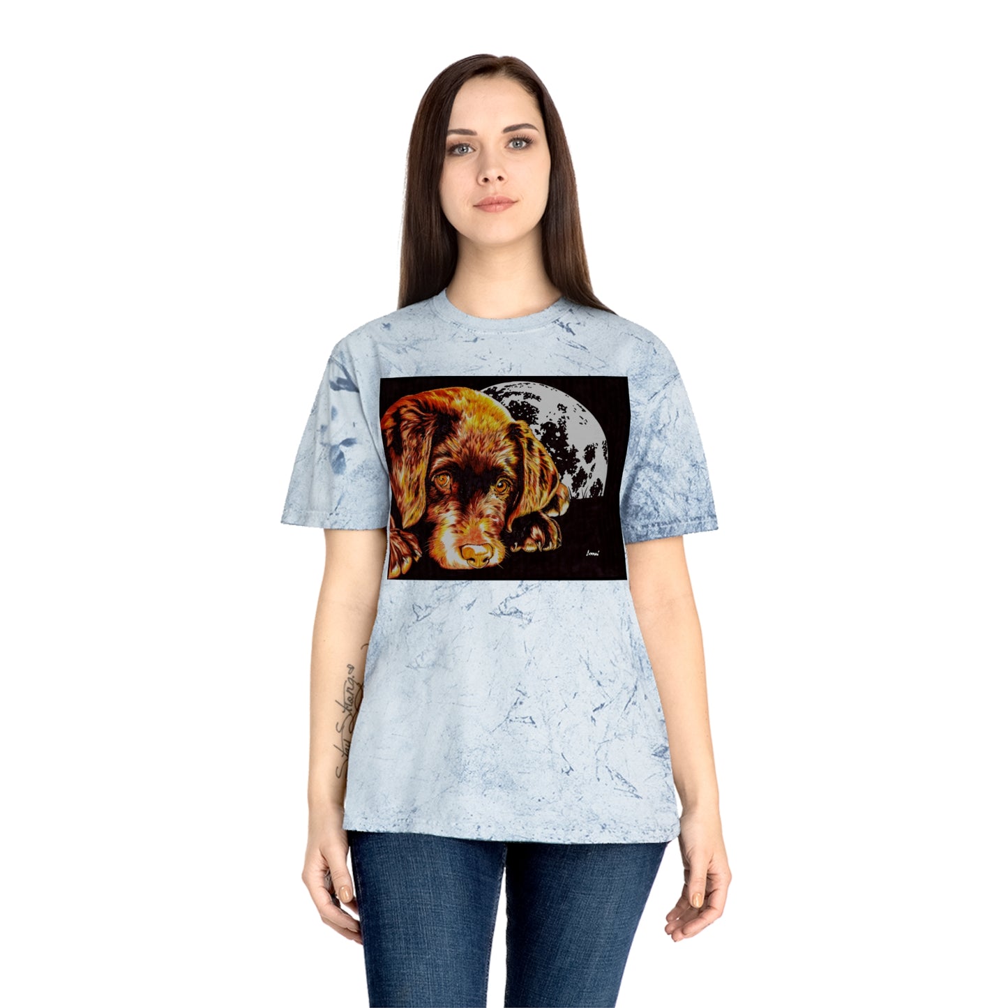 Chocolate Lab Puppy Color Blast T-Shirt - Unisex Artistic Pet Tee