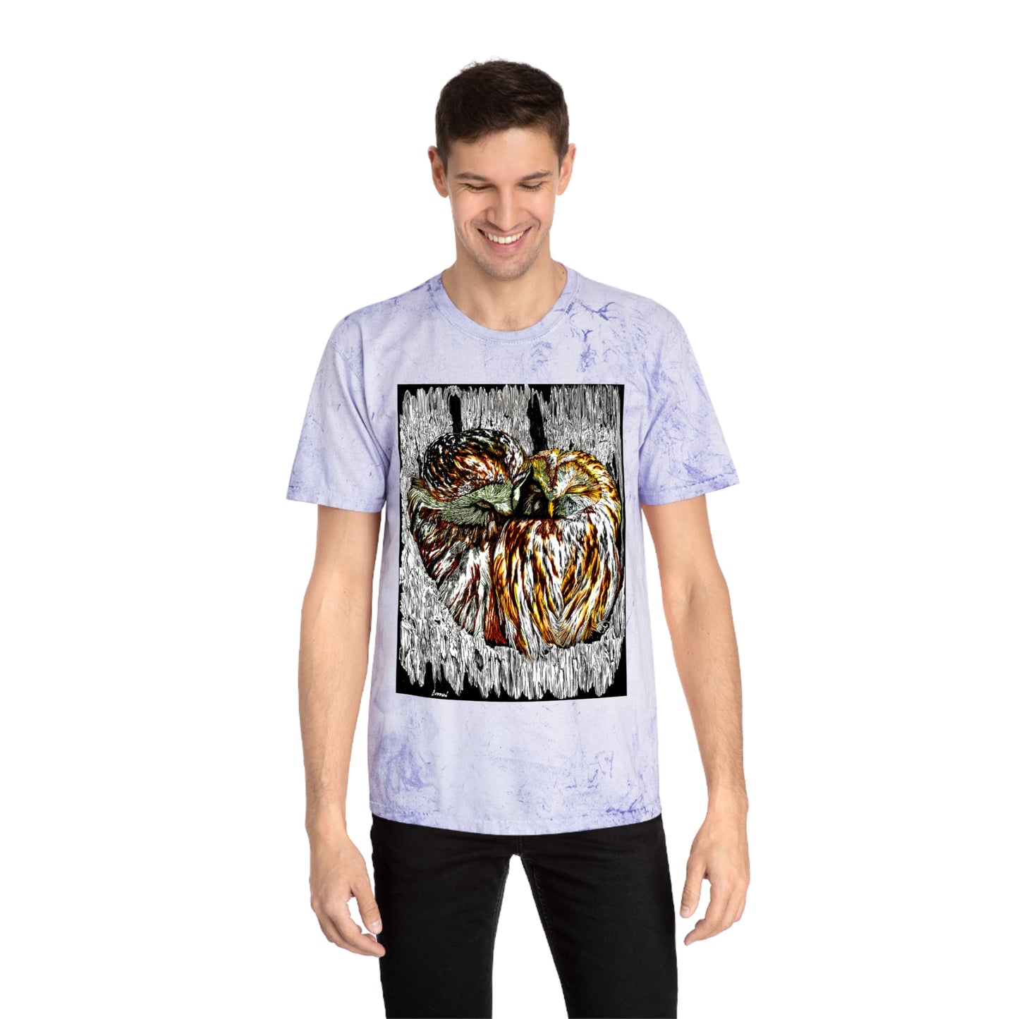Two Owls in a Tree T-Shirt Original Hand Drawn Art