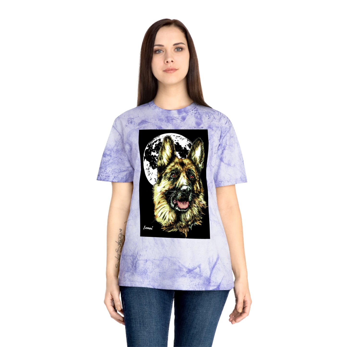 German Shepherd Moon T-Shirt - Unisex Tee for Dog Lovers