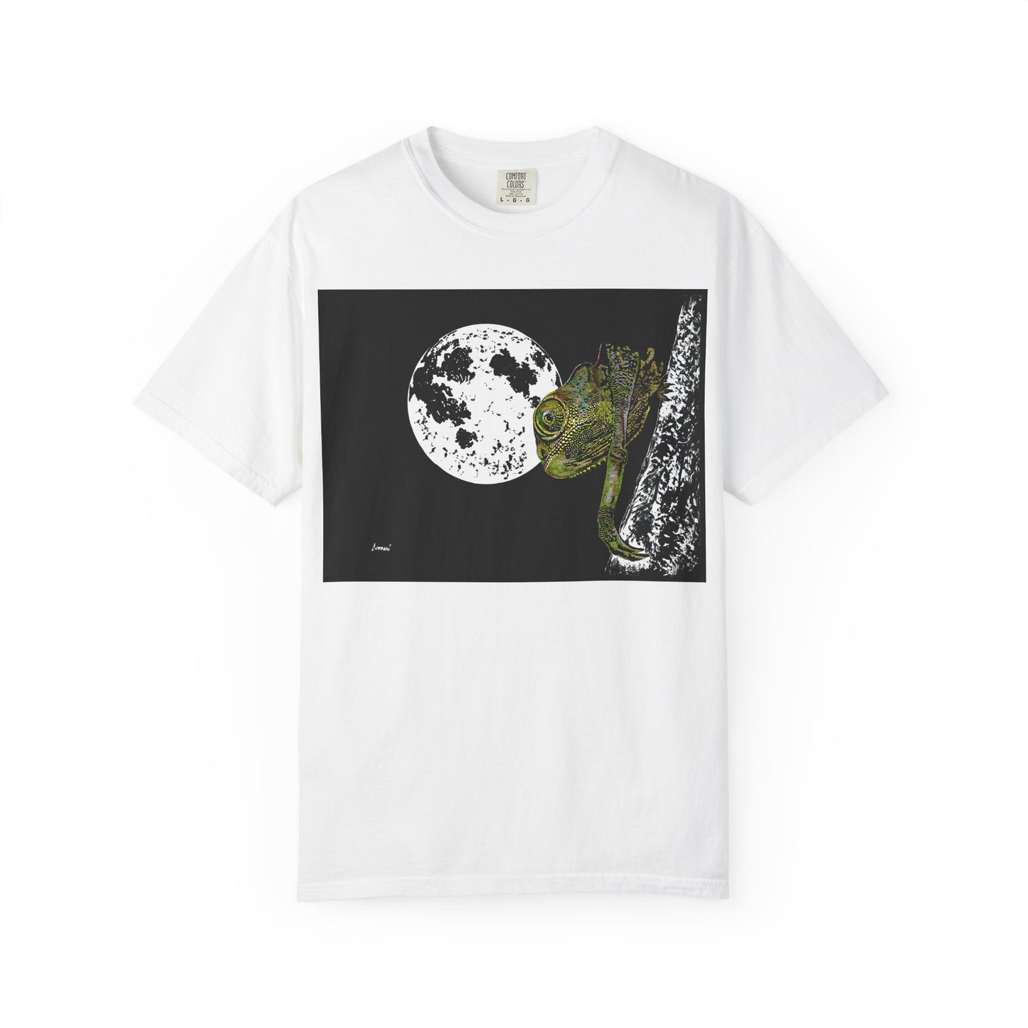 Moonlit Chameleon Unisex T-Shirt - Nature-Inspired Art Tee for Wildlife Lovers
