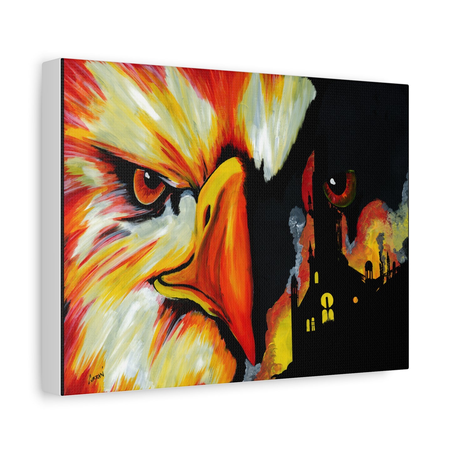 Phoenix Canvas Print, Print of my Original hand painted art printed on stretched canvas of a Phoenix