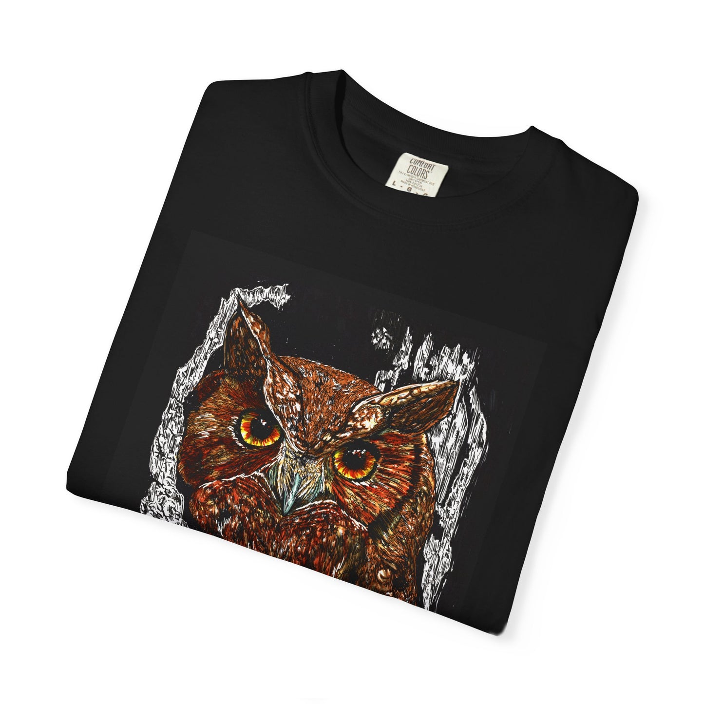 Artistic Owl Unisex Garment-Dyed T-Shirt
