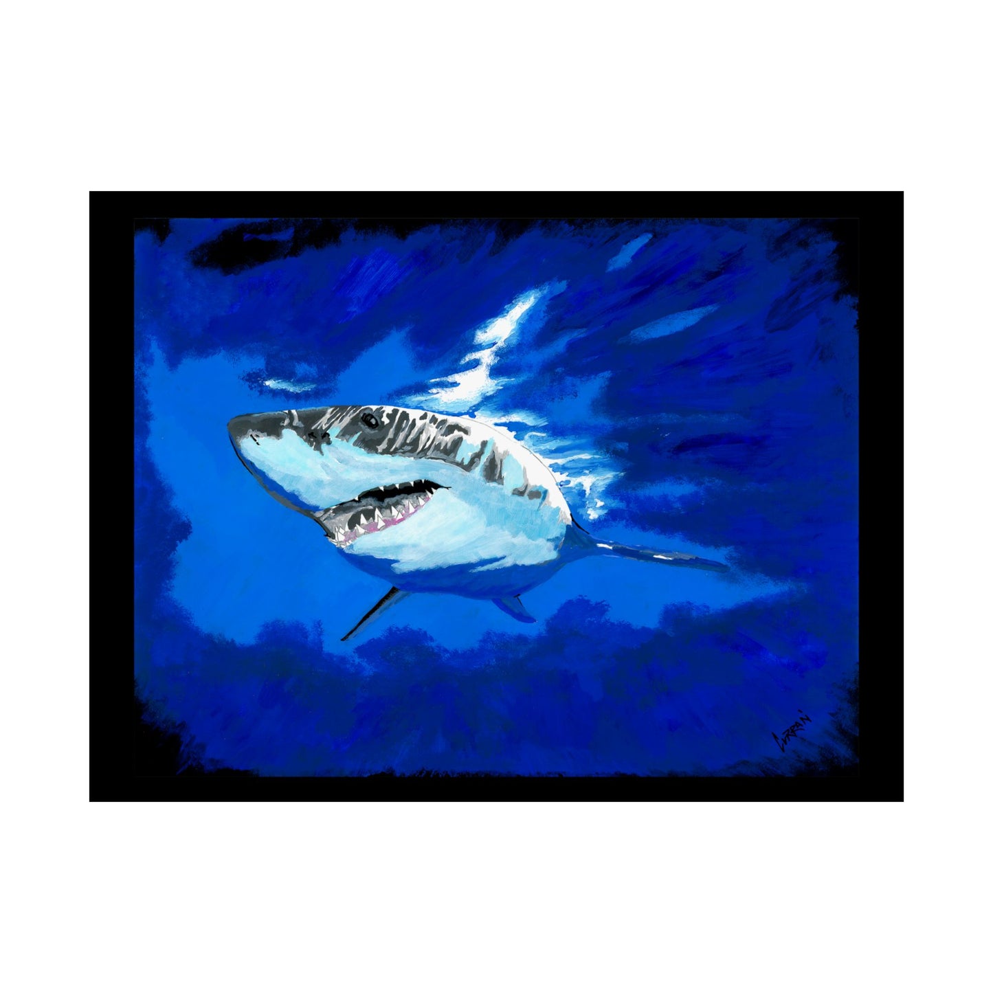 Ocean Adventure Shark Satin Poster (300gsm) - Vibrant Wall Art for Marine Life Lovers