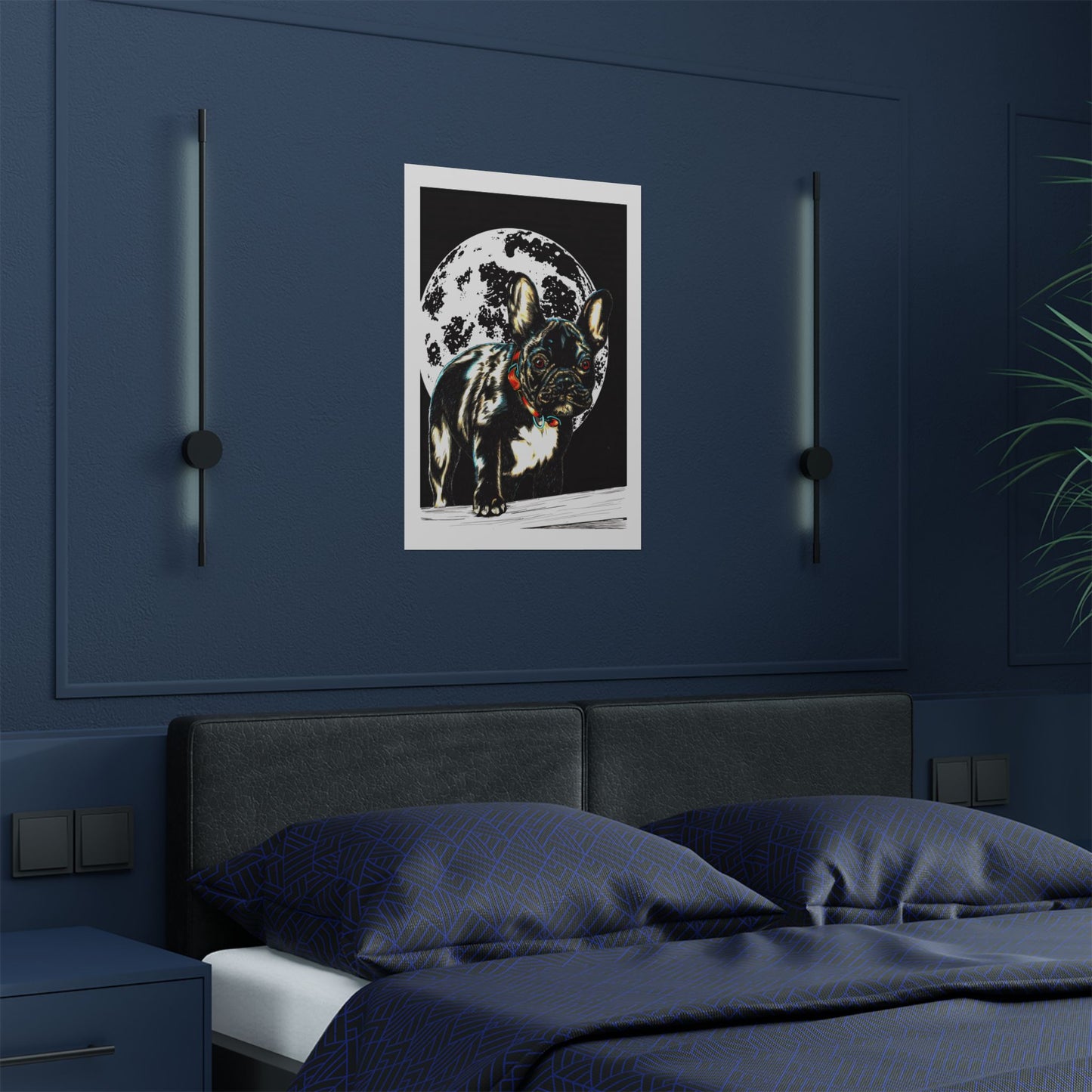 French Bulldog Art Satin Poster Wall Décor for Pet Lovers