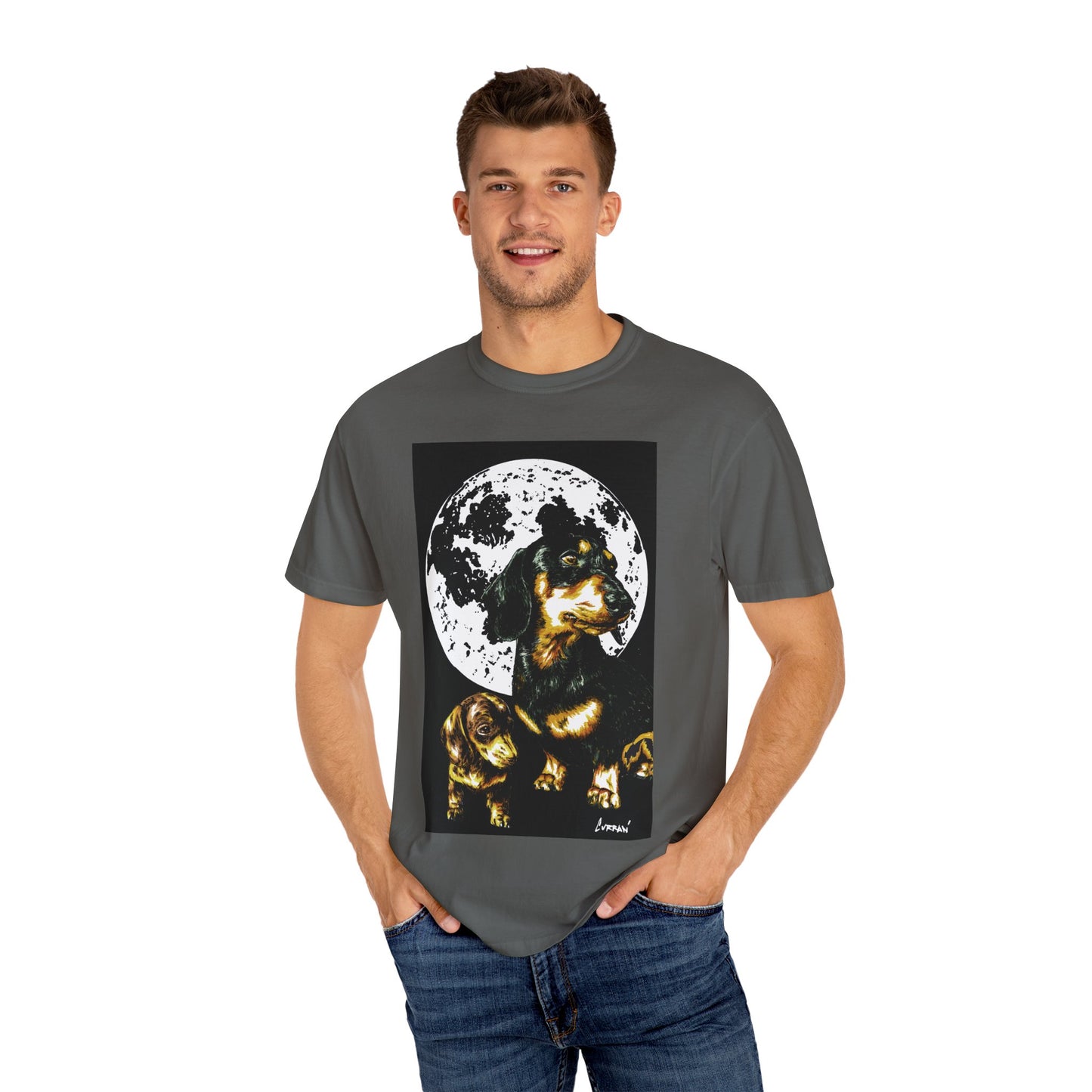 Dachshund Puppies Full Moon Dog Lovers T-Shirt