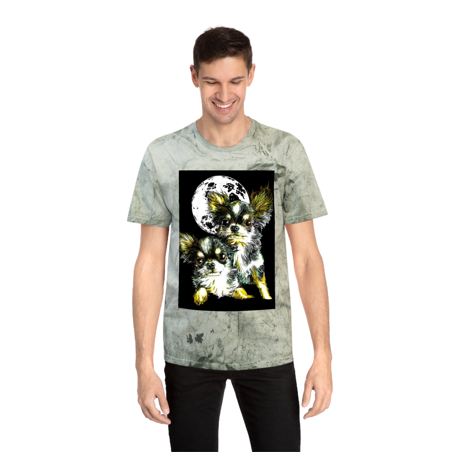 Chihuahua Unisex Color Blast T-Shirt - Moonlit Night Design