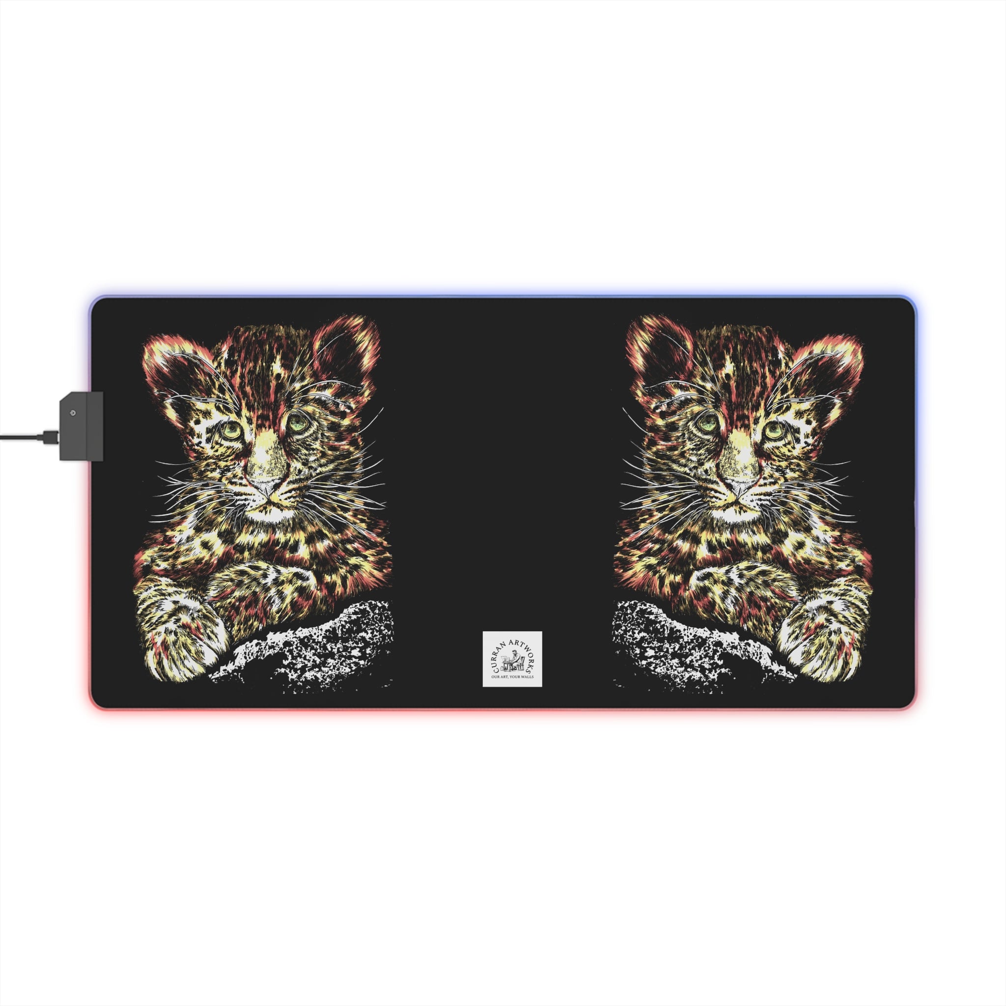 LED Gaming Mouse Pad with Leopard Design