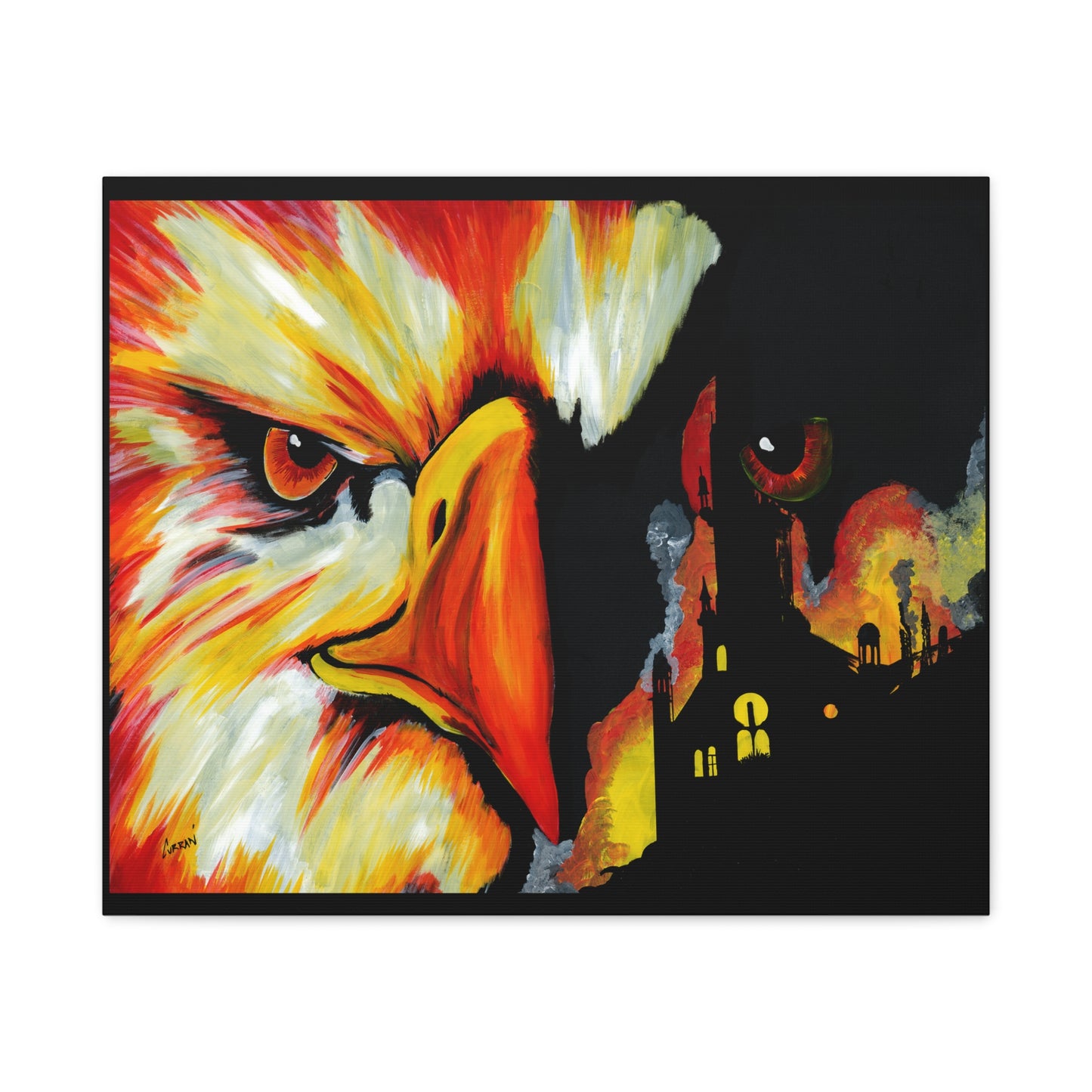Phoenix Canvas Print, Print of my Original hand painted art printed on stretched canvas of a Phoenix
