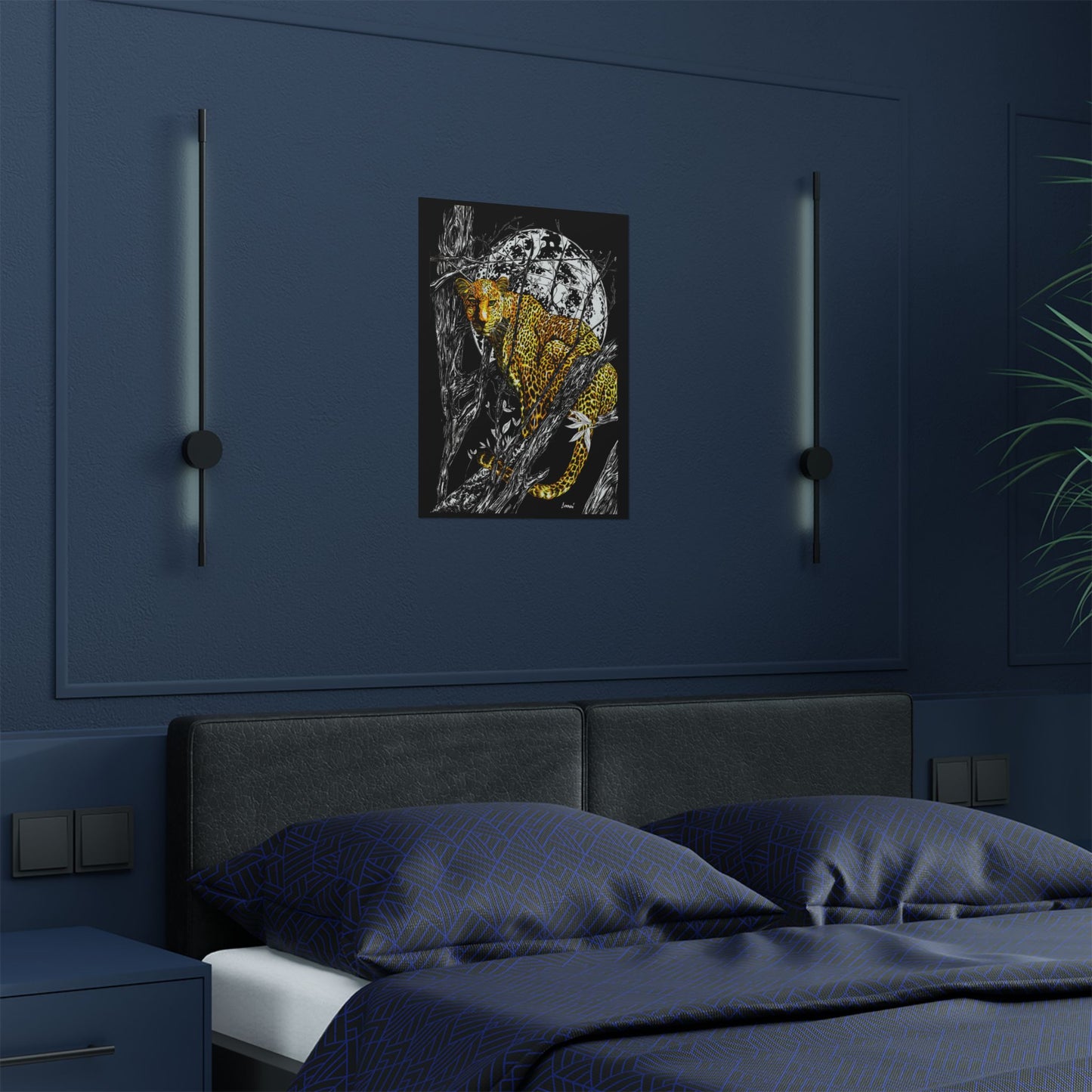 Majestic Leopard Satin Poster - 300gsm Art Print for Home Décor