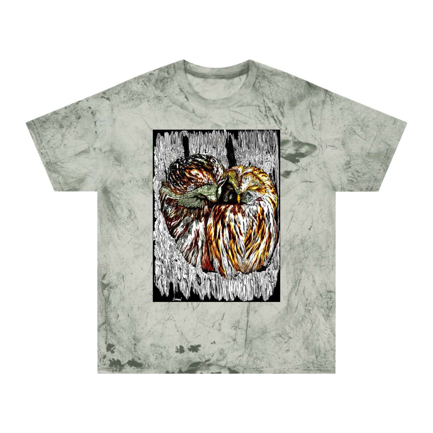 Two Owls in a Tree T-Shirt Original Hand Drawn Art