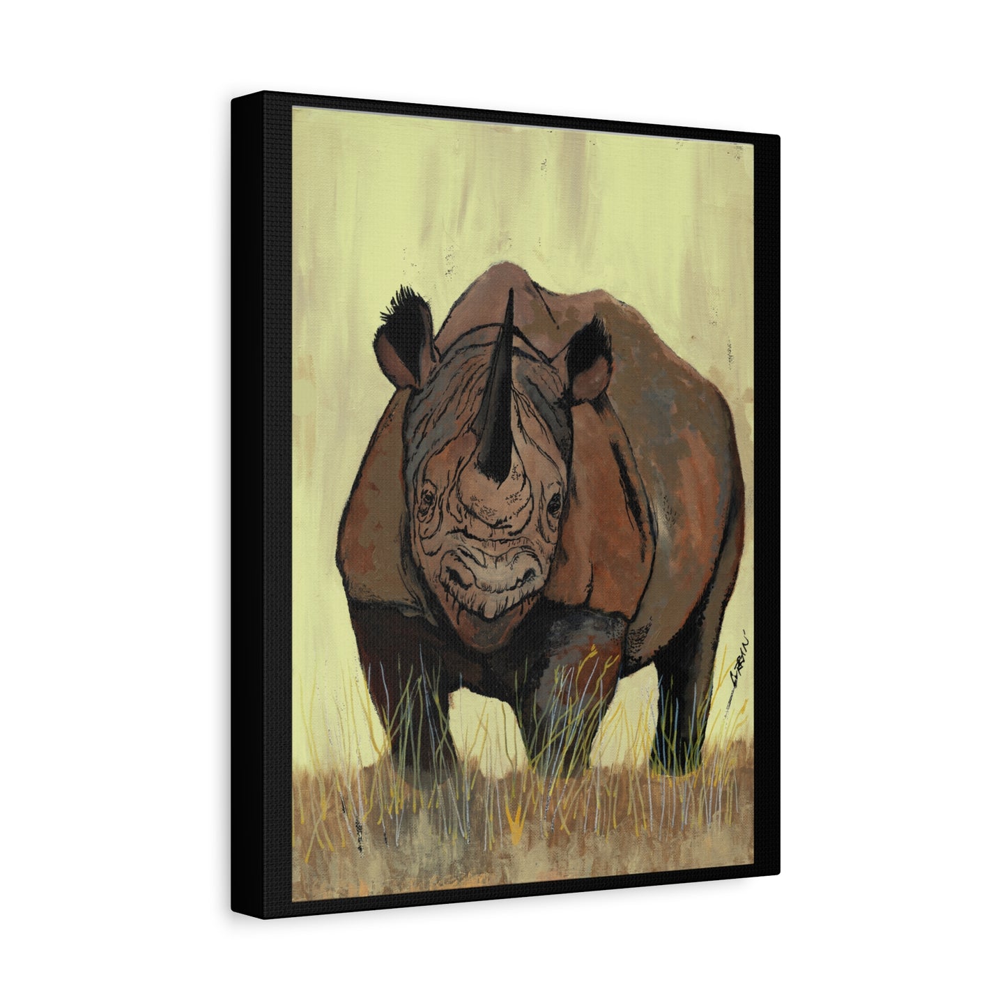 Rhino Wall Art Print of the Original, hand drawn wall art of a Rhino