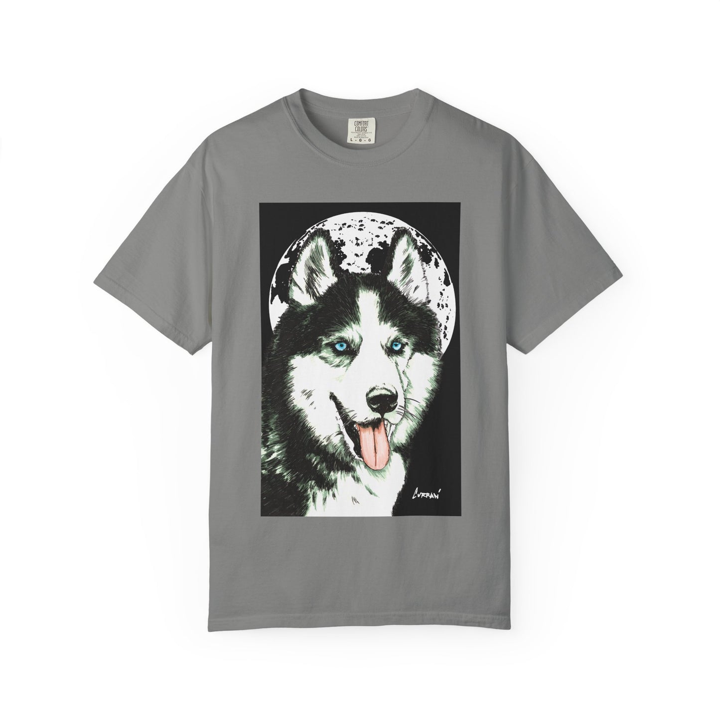 Siberian Husky Unisex Garment-Dyed T-Shirt – Original Hand-Drawn Art