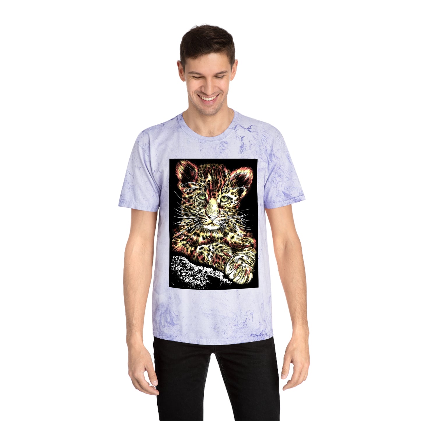 Majestic Leopard Color Blast T Shirt Original Hand Drawn Art