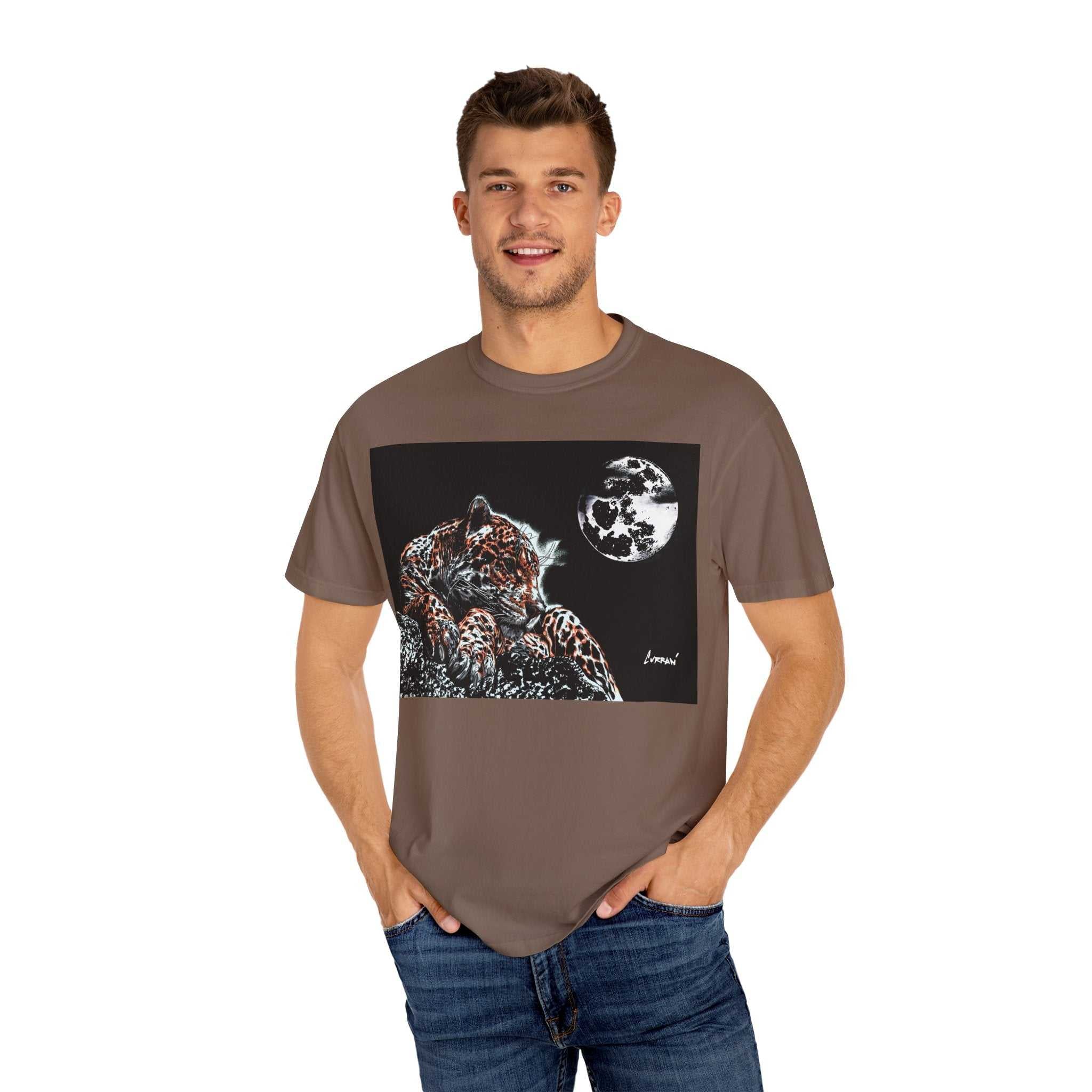 Moonlit Leopard Unisex Garment-Dyed T-Shirt