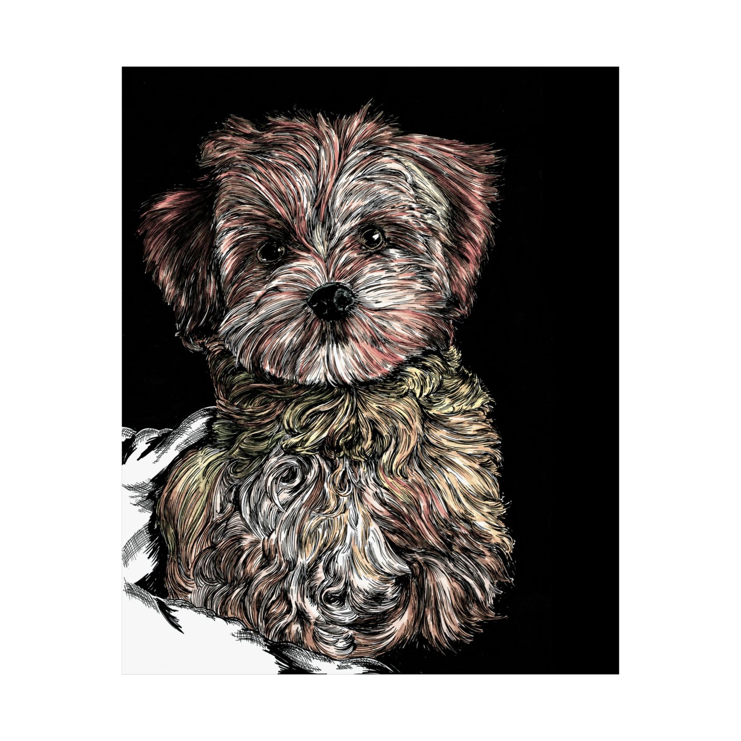 Custom Dog Portrait Satin Poster | 300gsm Pet Art Print