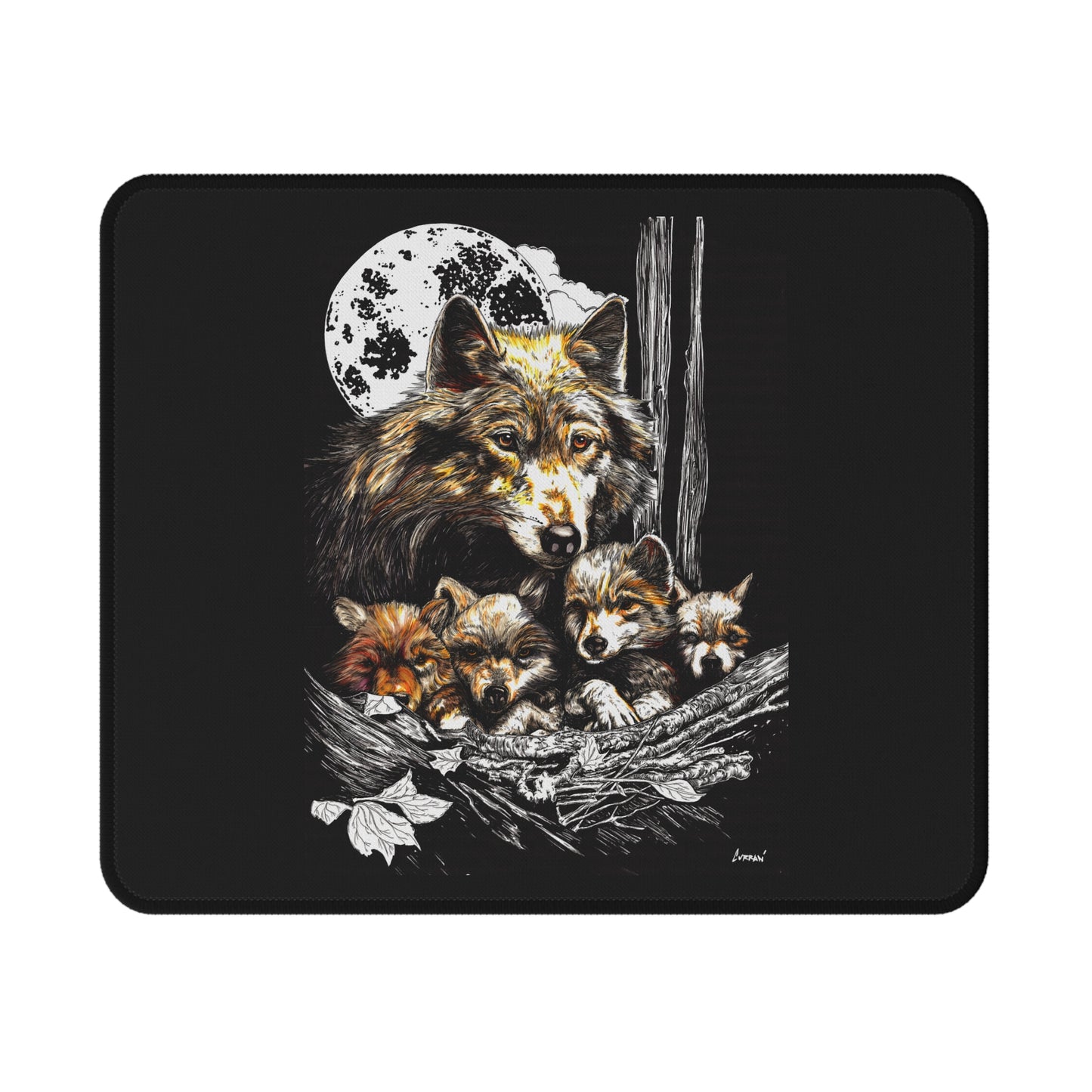 Wolf Family Non-Slip Gaming Mouse Pad - Perfect for Gamers & Nature Lovers