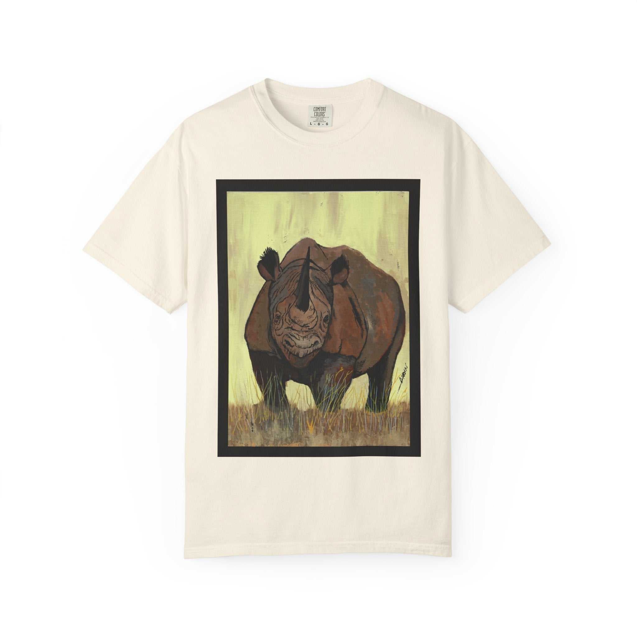 Perfect blend of style and sustainability with our Wildlife Rhinos Unisex Garment-Dyed T-Shirt - Eco-Friendly Nature Art. Stand out in nature-inspired fashion!
