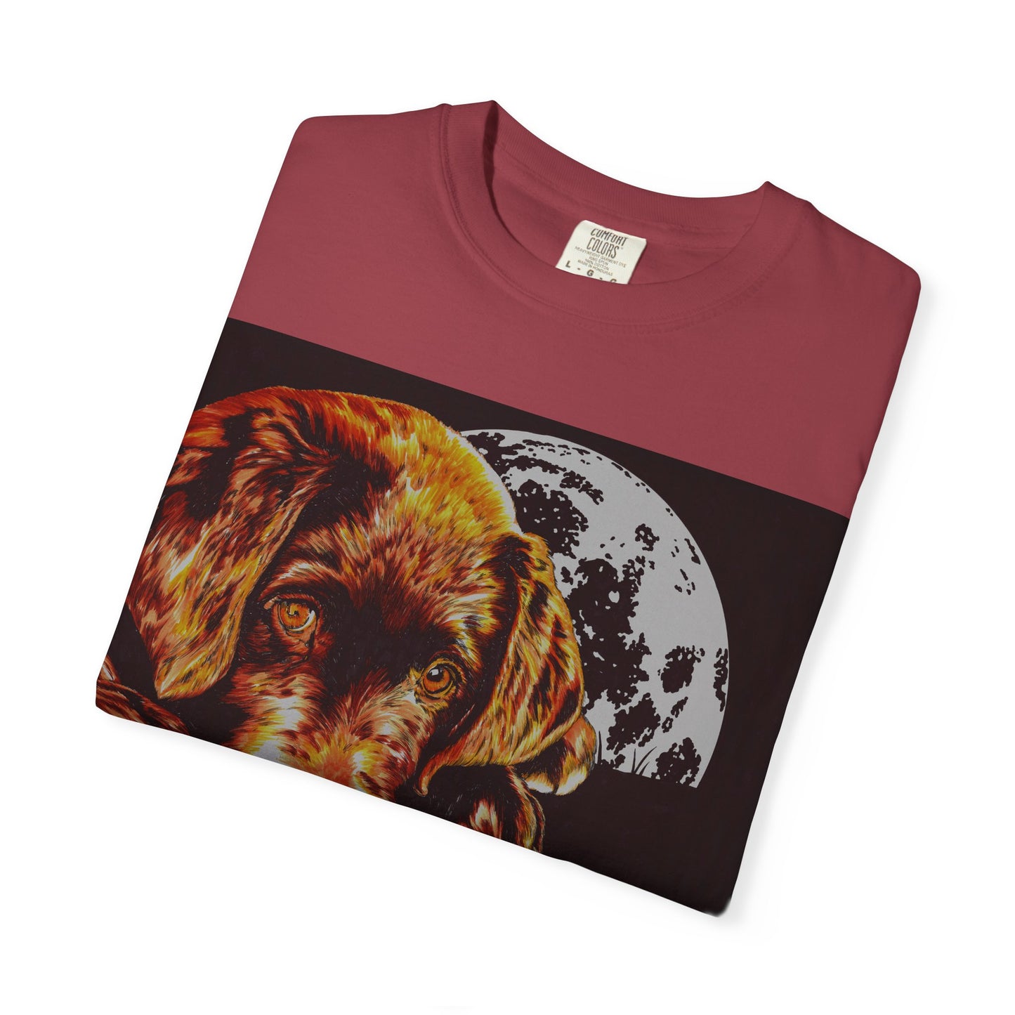 Moonlit Chocolate Lab Puppy Unisex Garment-Dyed T-Shirt