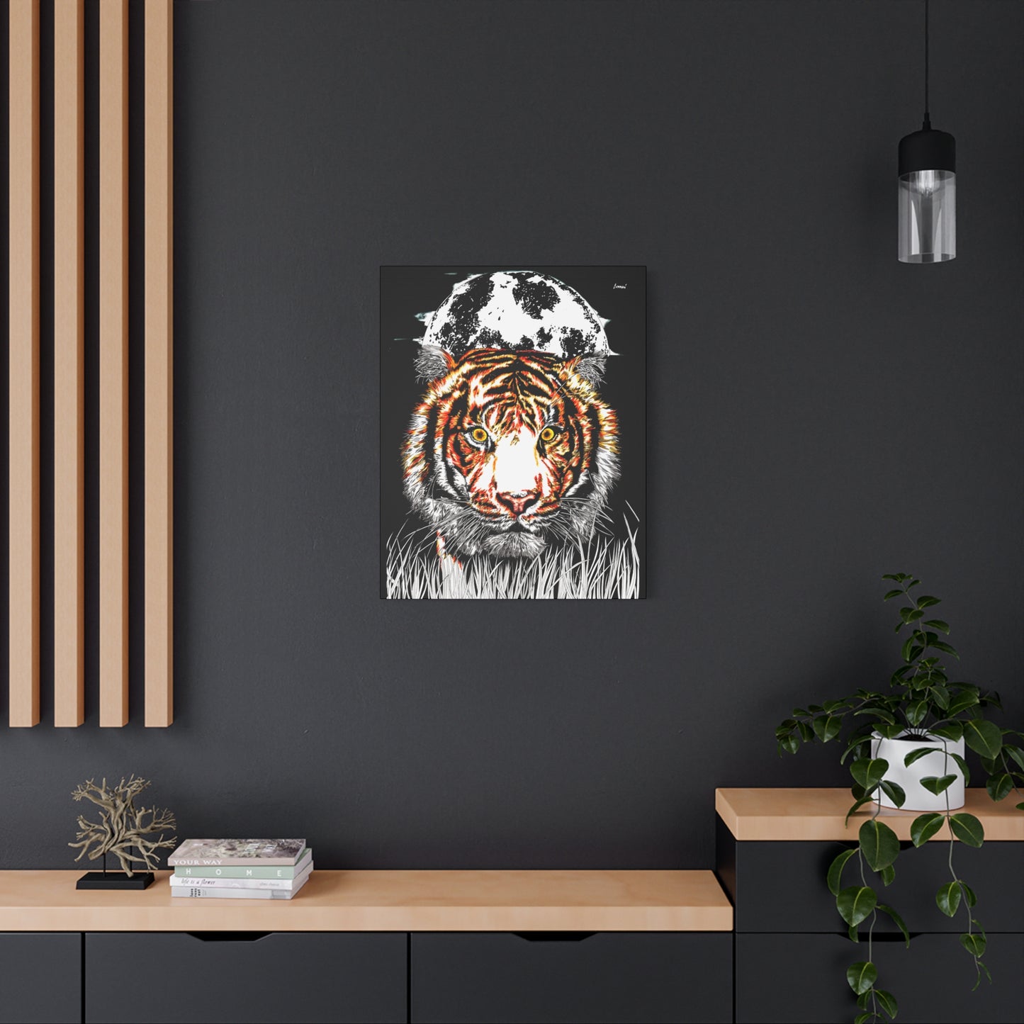 Tiger Wall Art Print of the Original, hand drawn wall art of a Tiger