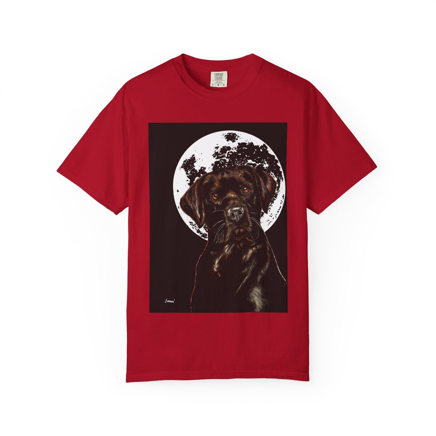 Moonlit Chocolate Lab Unisex Garment-Dyed T-Shirt