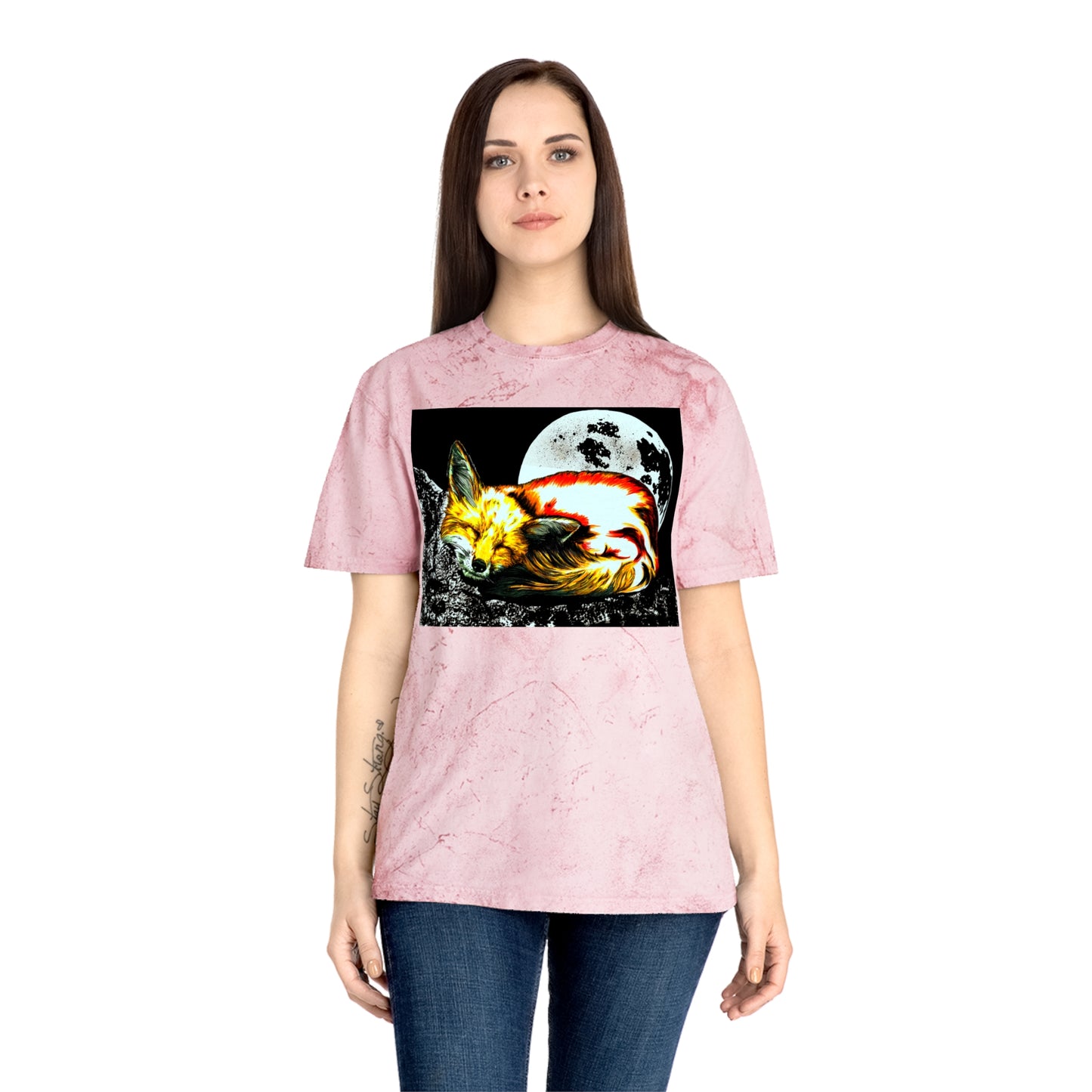 Red Fox Unisex T Shirt with Color Blast Design