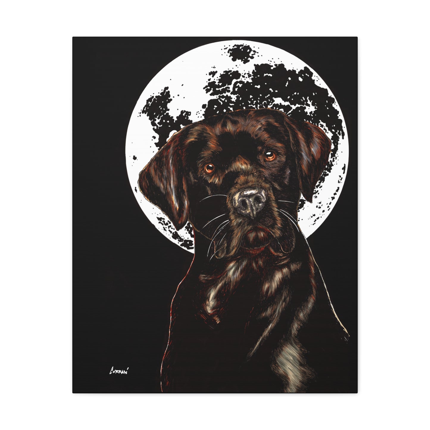 Chocolate Lab in Moonlight Wall Art Print of the Original