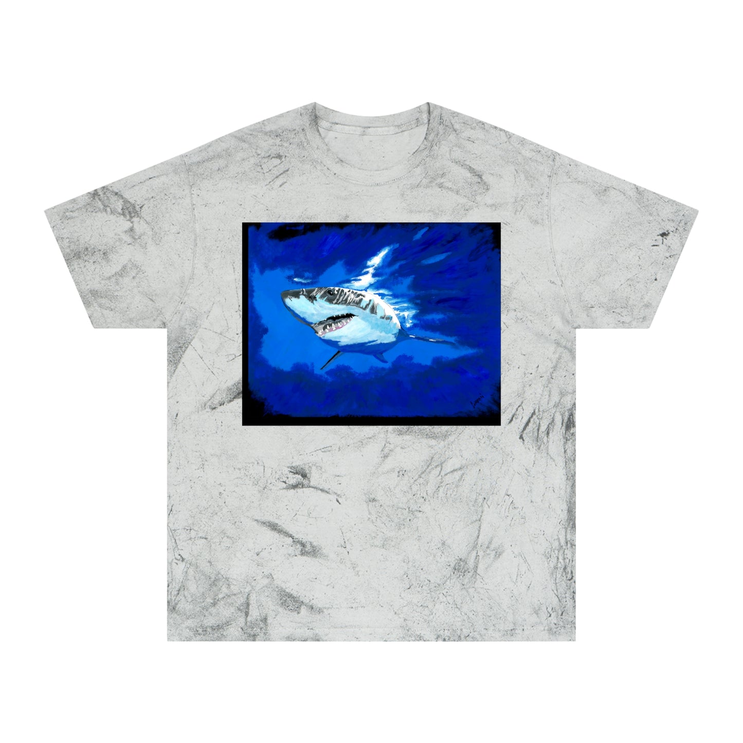 Great White Shark T Shirt Original Hand Painted Art