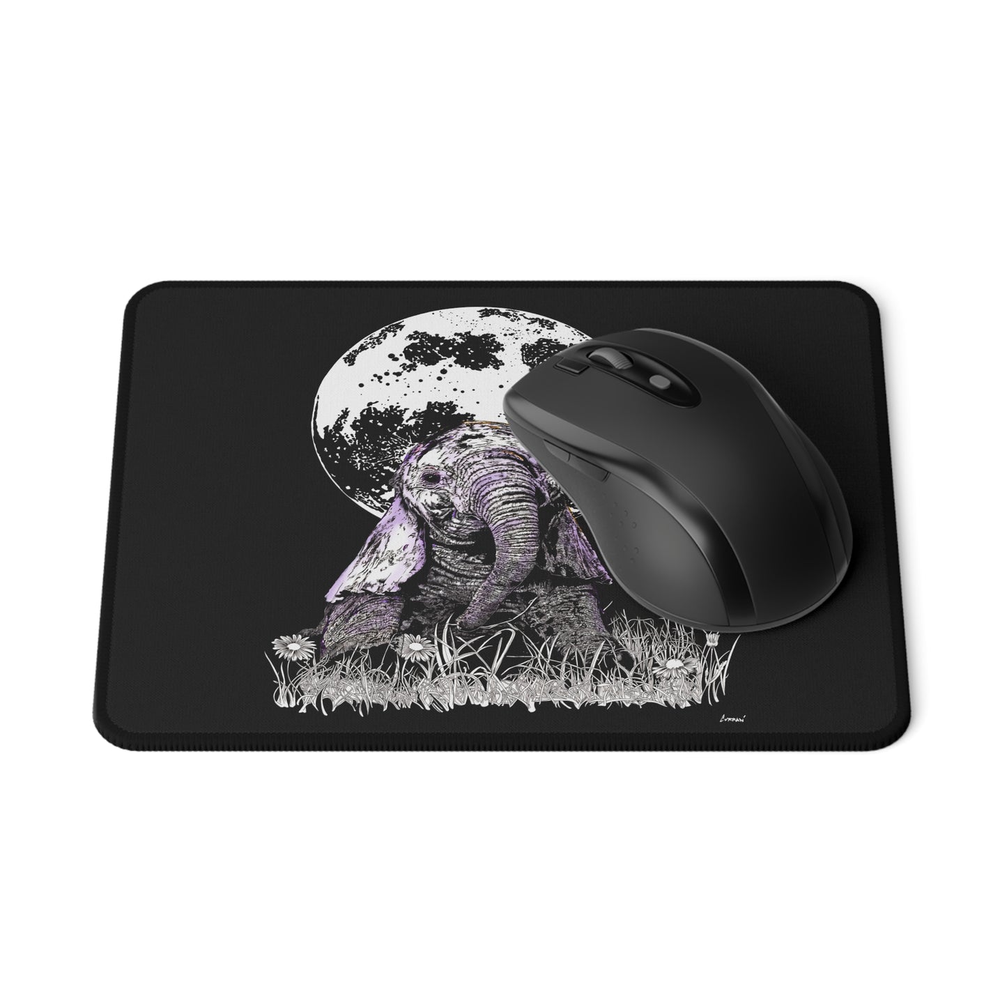 Elephant Baby Moon Gaming Mouse Pad - Non-Slip Design