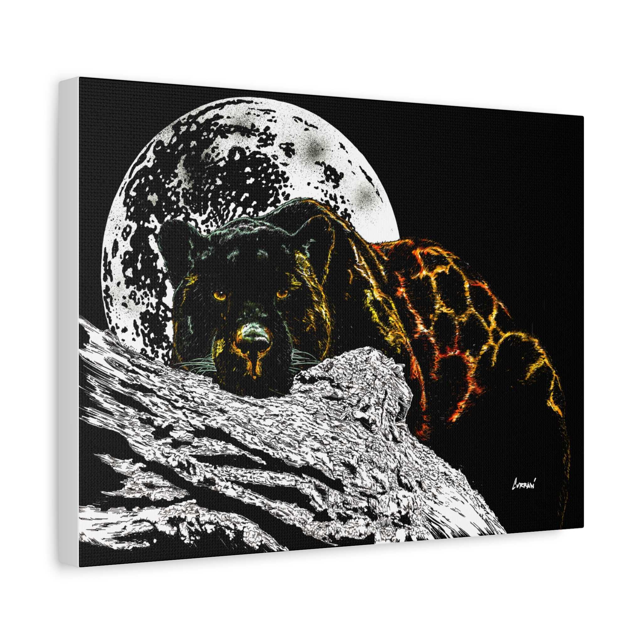 Panther in the Moonlight Print of my Original hand drawn art