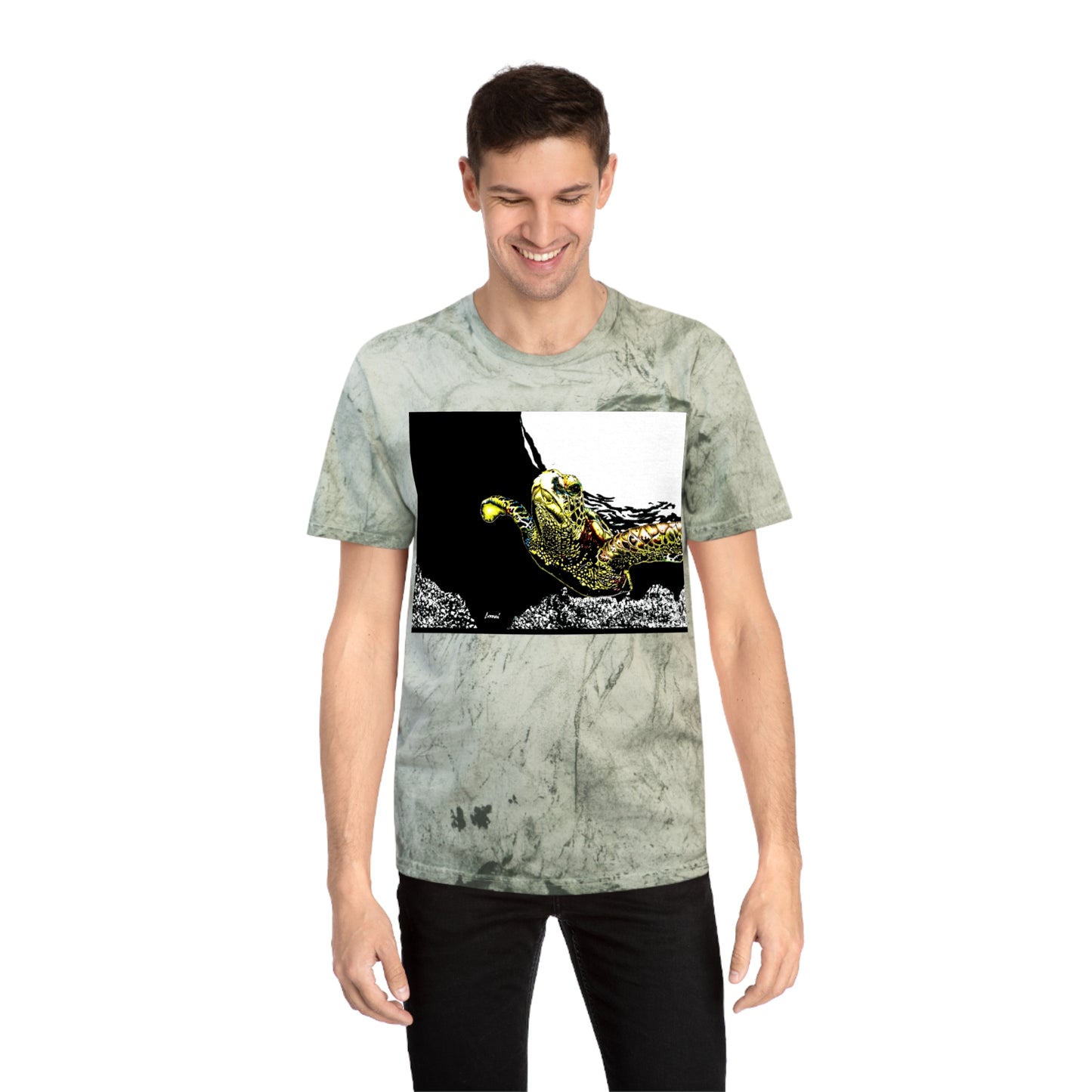 Ocean Vibes Unisex T Shirt with Hand Drawn Sea Turtle Art