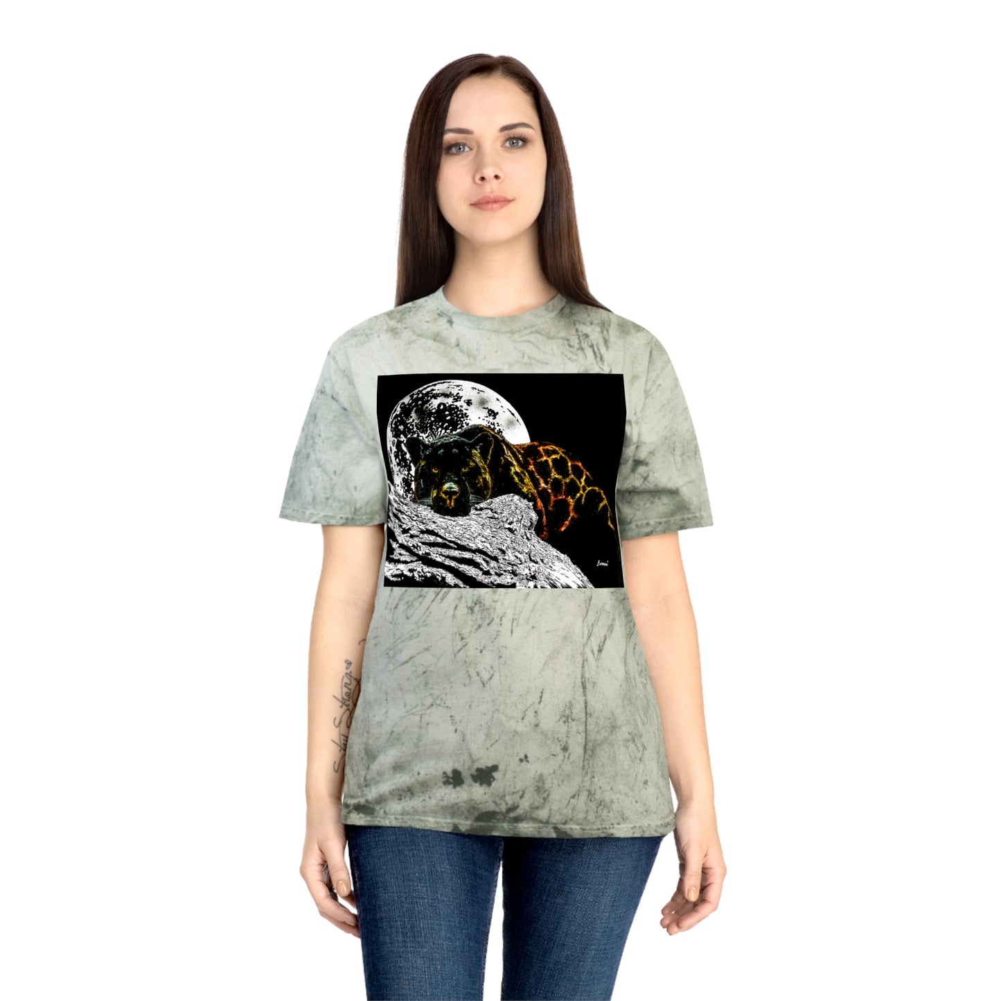 Panther in the Moonlight T Shirt Original Hand Drawn Art