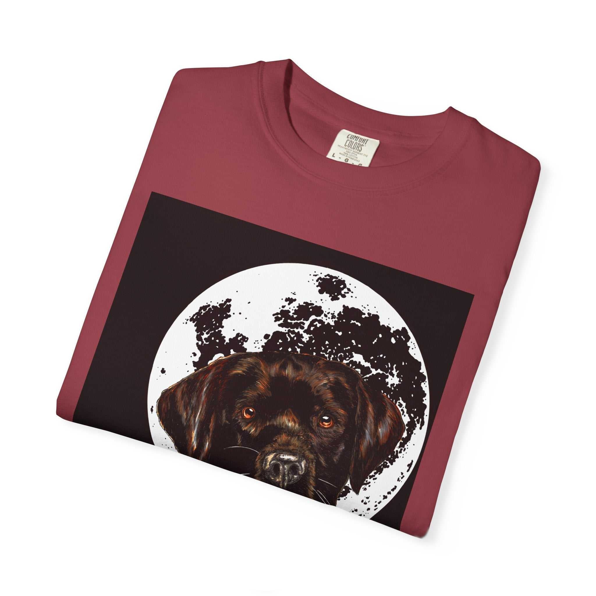 Moonlit Chocolate Lab Unisex Garment-Dyed T-Shirt