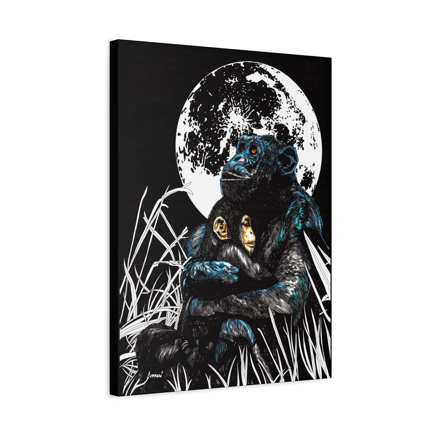 Gorilla Wall Art, Gorilla Print, Hand-Drawn Gorilla, Wildlife Art,