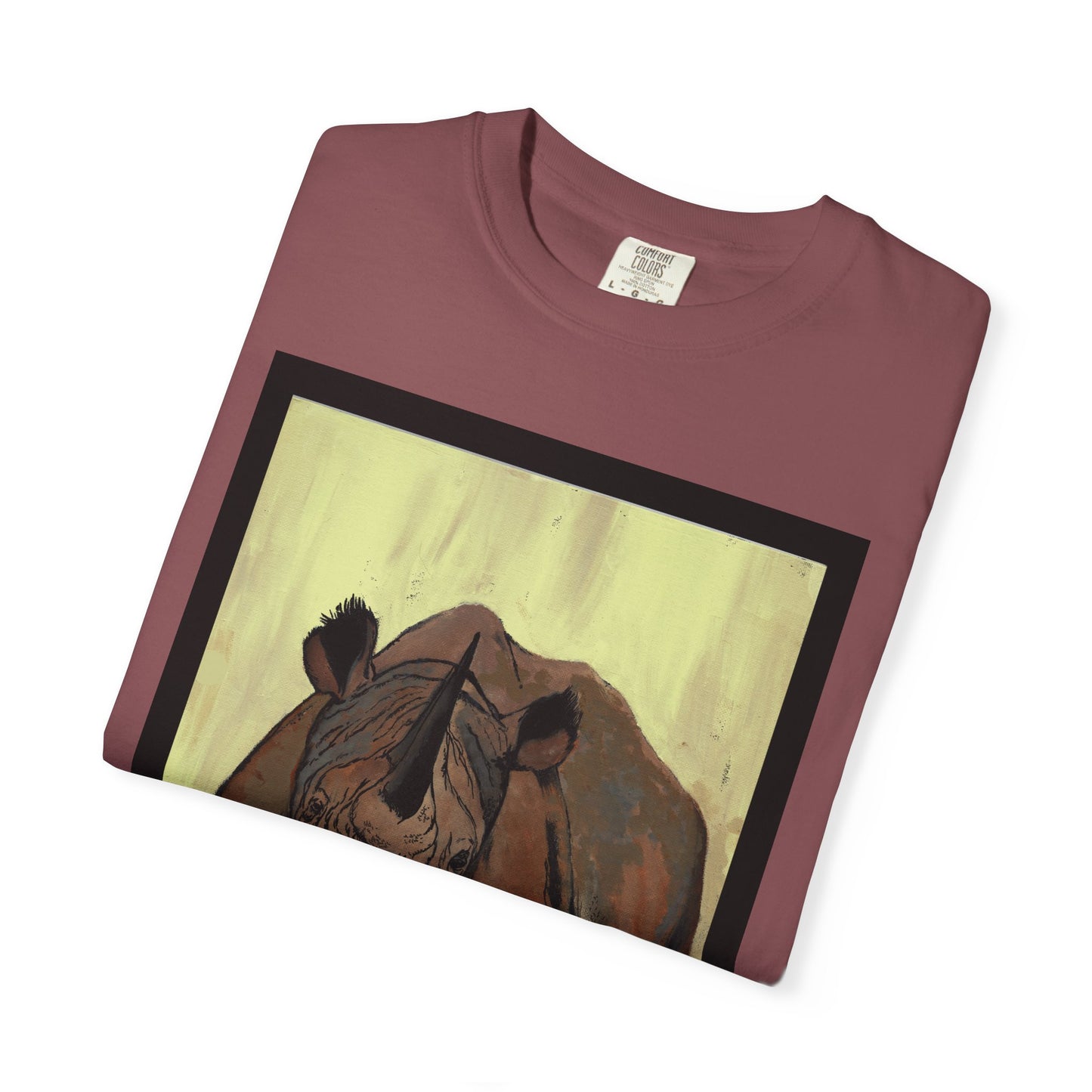 Wildlife Rhinos Unisex Garment-Dyed T-Shirt - Eco-Friendly Nature Art