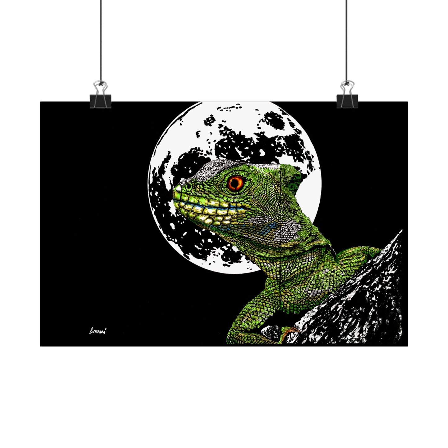 Lizard Moon Satin Poster | 300gsm Art Print for Home Décor
