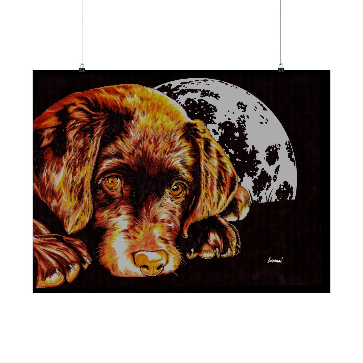 Chocolate Lab Puppy Adorable Dog Satin Poster